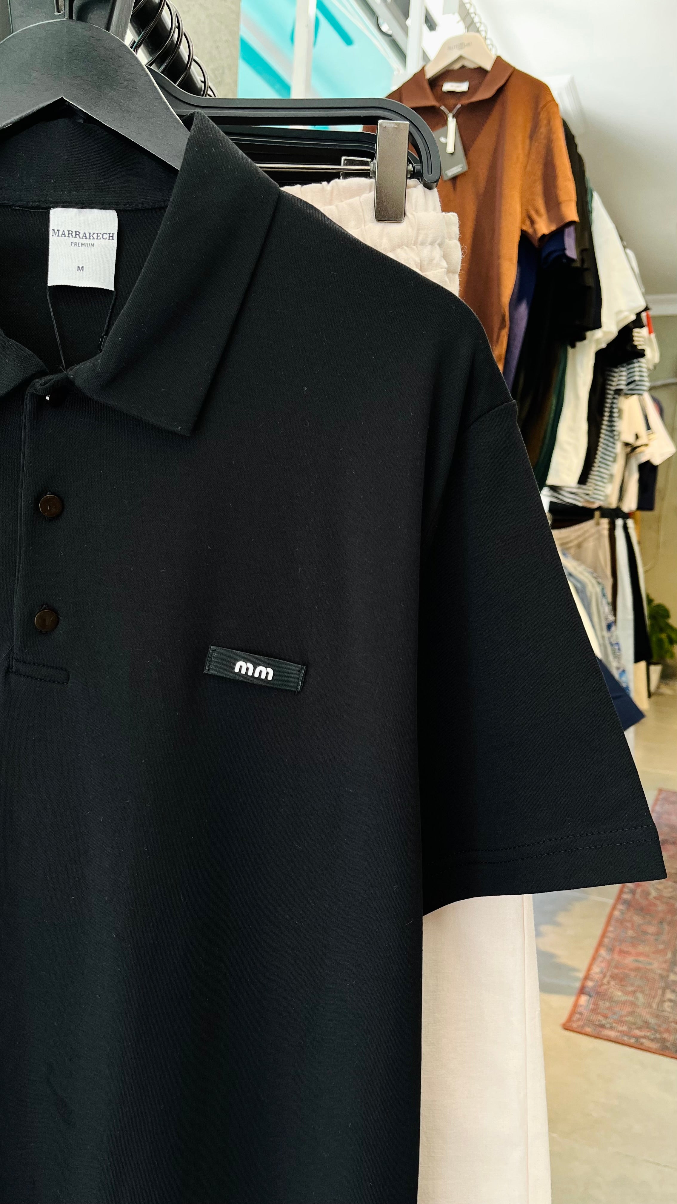 Oversize Siyah mm Yakalı Tshirt – Siyah 9301