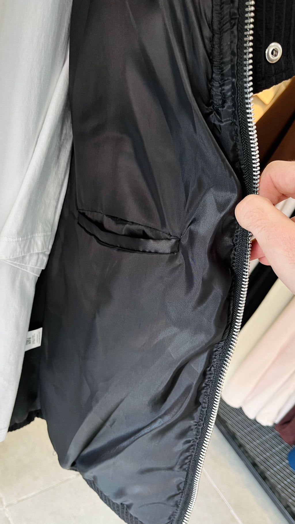 Fitilli Siyah Şişme Mont 2056