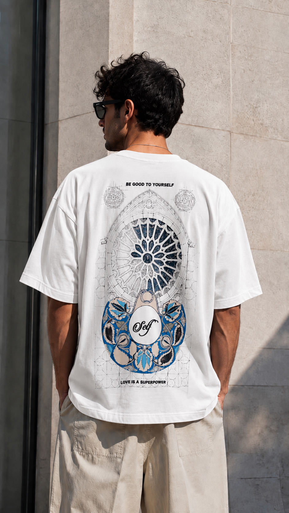 Oversize Siyah Sırt Baskılı Tshirt 9425