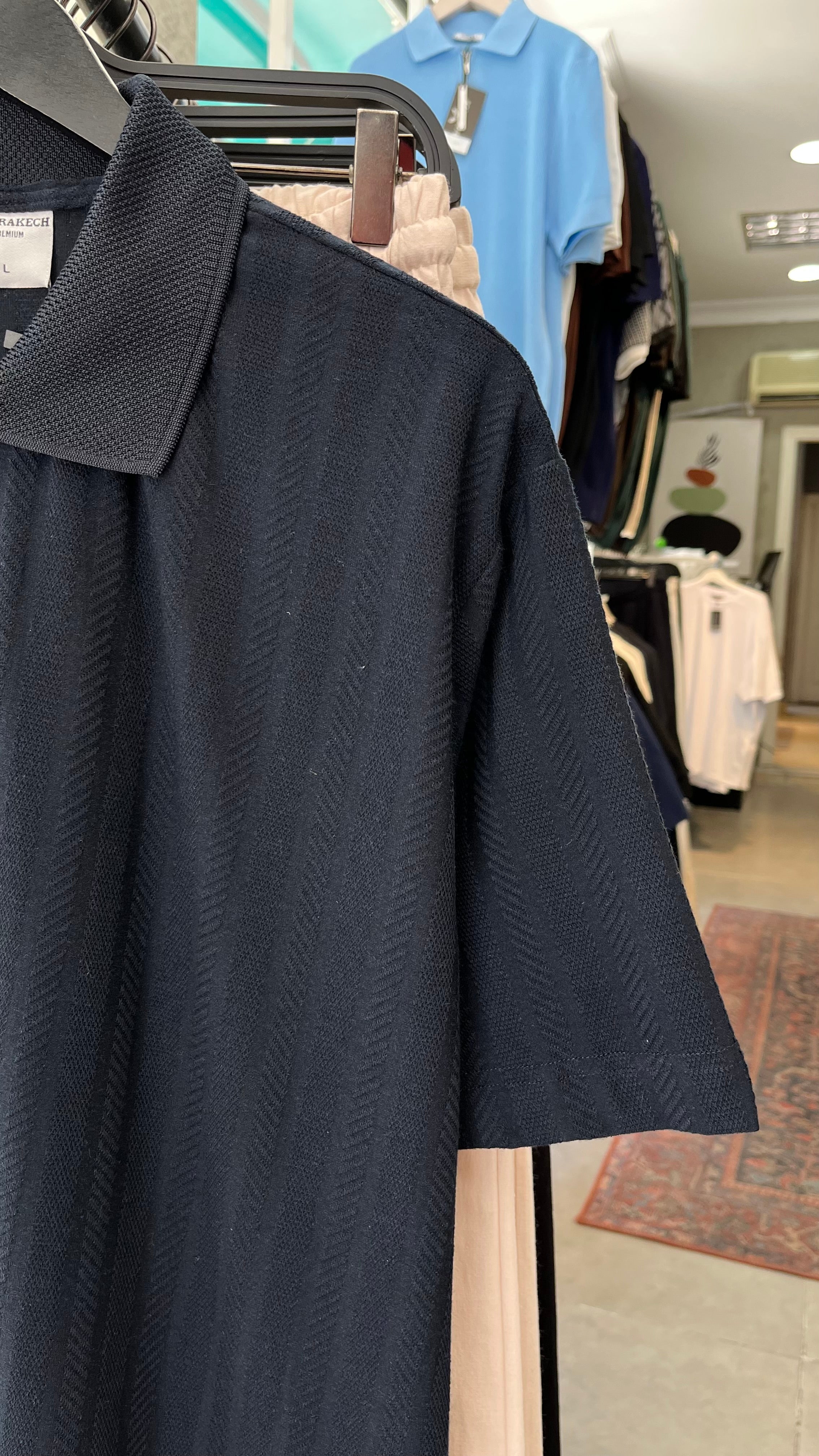 Oversize Lacivert Yakalı Tshirt – Lacivert 9322
