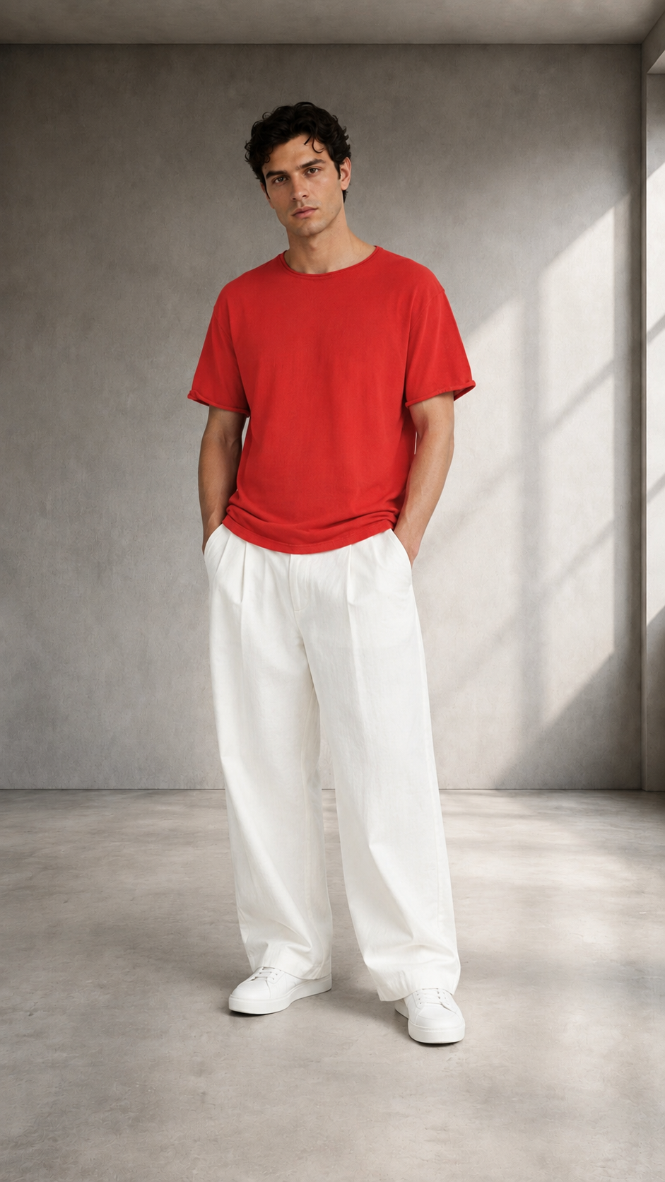 Oversize Kırmızı Triko Tshirt 9451