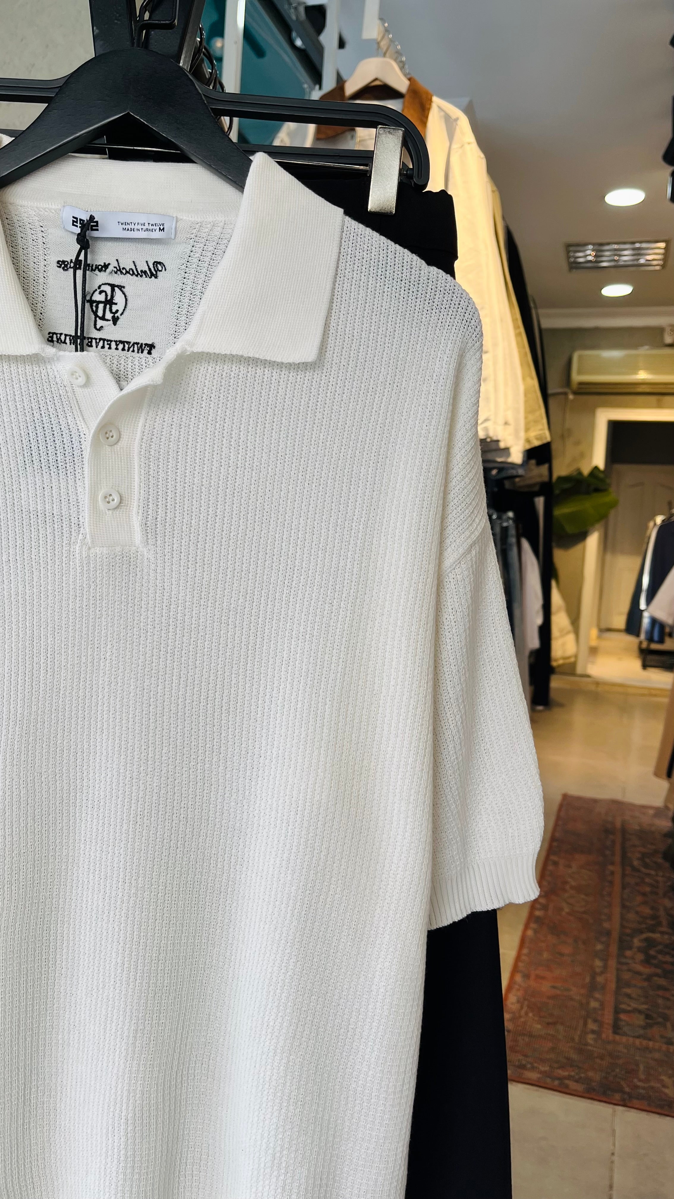 Oversize Beyaz Yakalı Triko Tshirt 9357