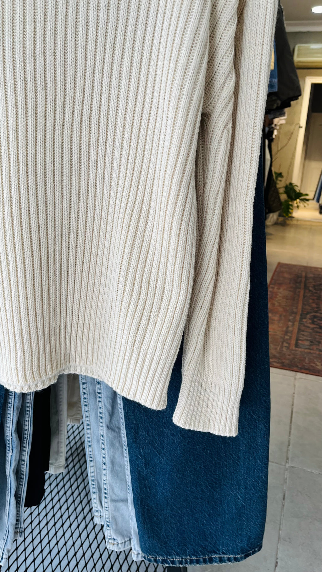 Oversize Bej Triko Kazak 7053