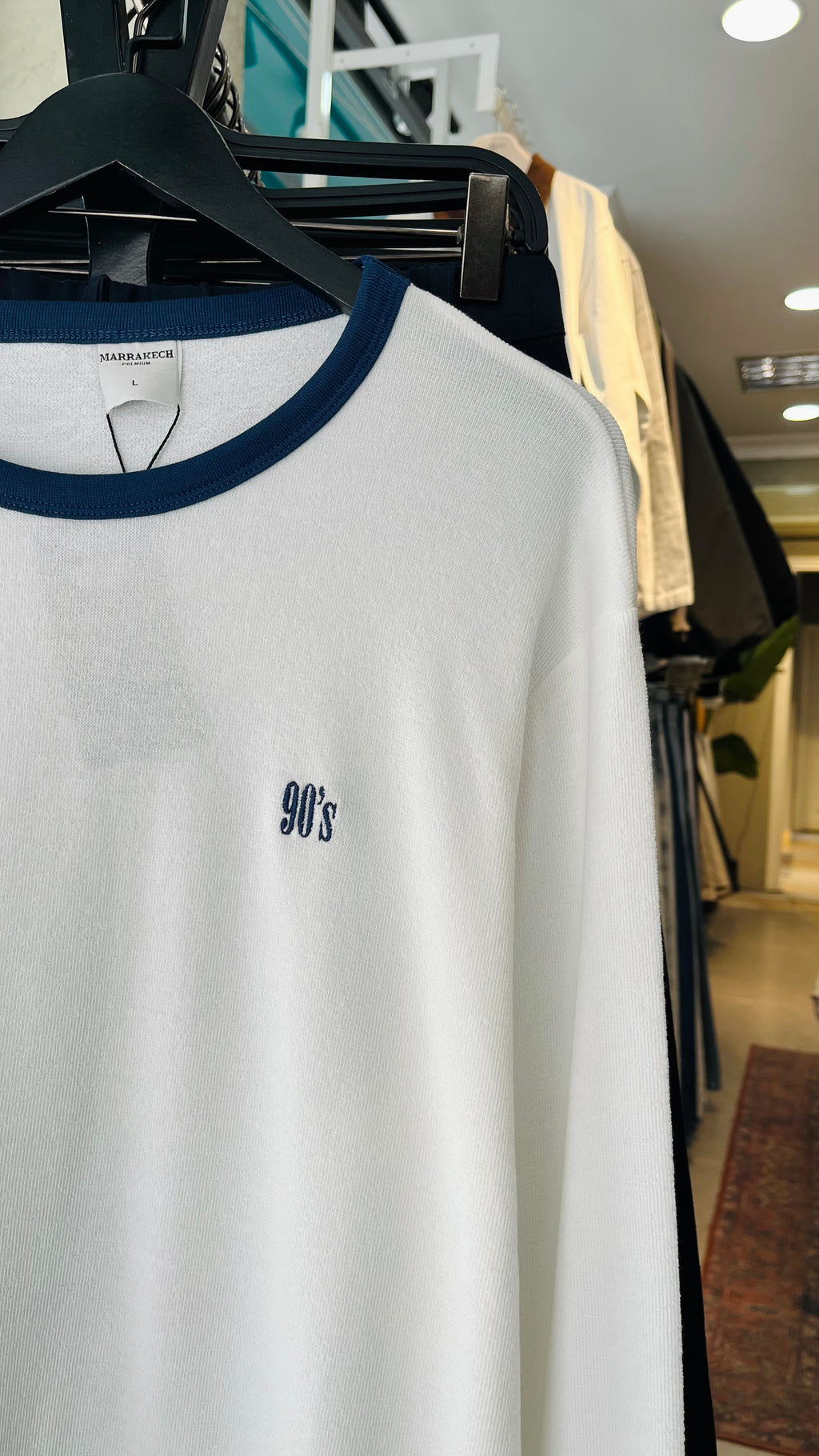 Oversize Beyaz 90's İnce Sweatshirt 7043