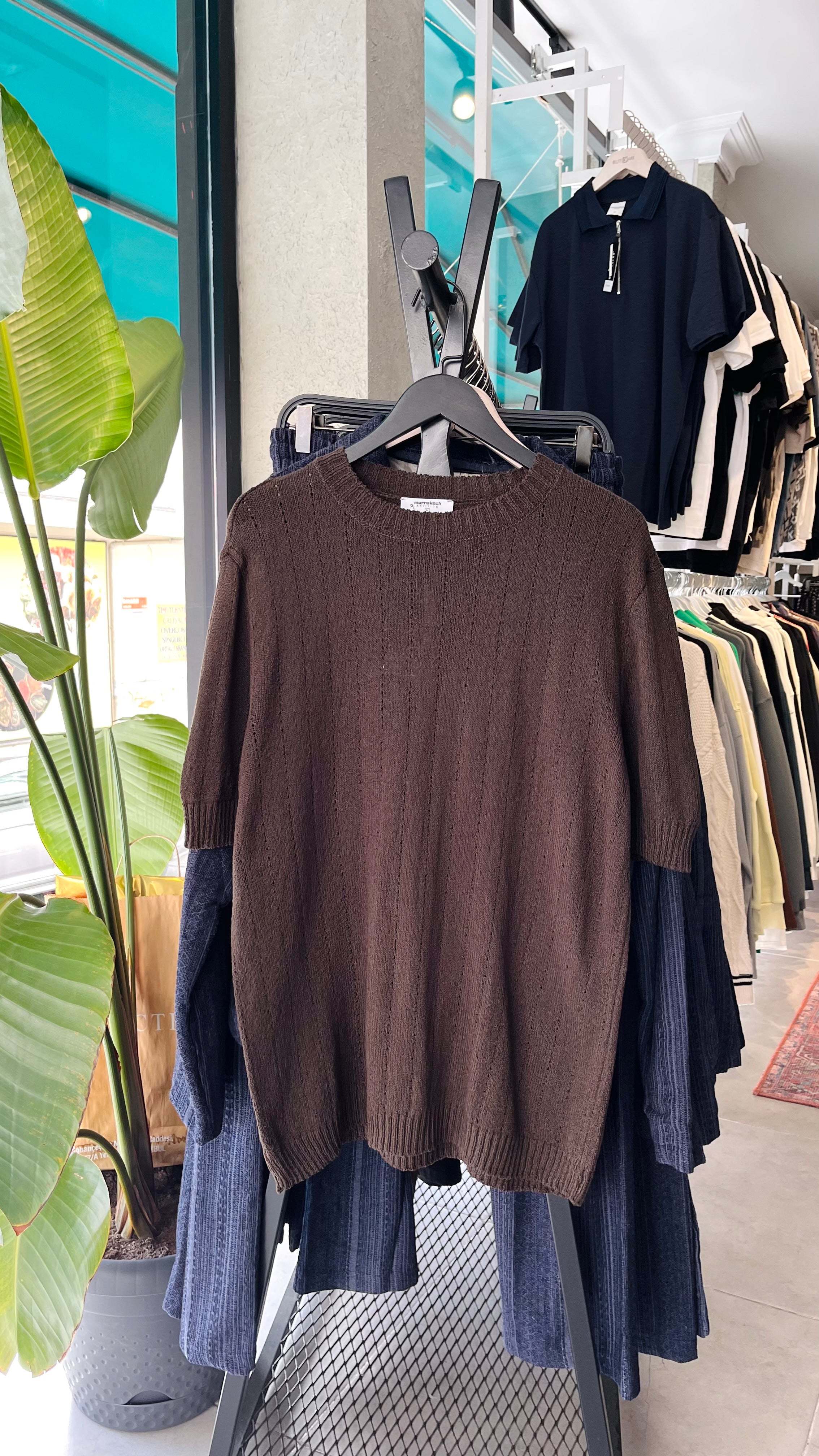 Regular kahverengi triko tshirt – Kahverengi 9225