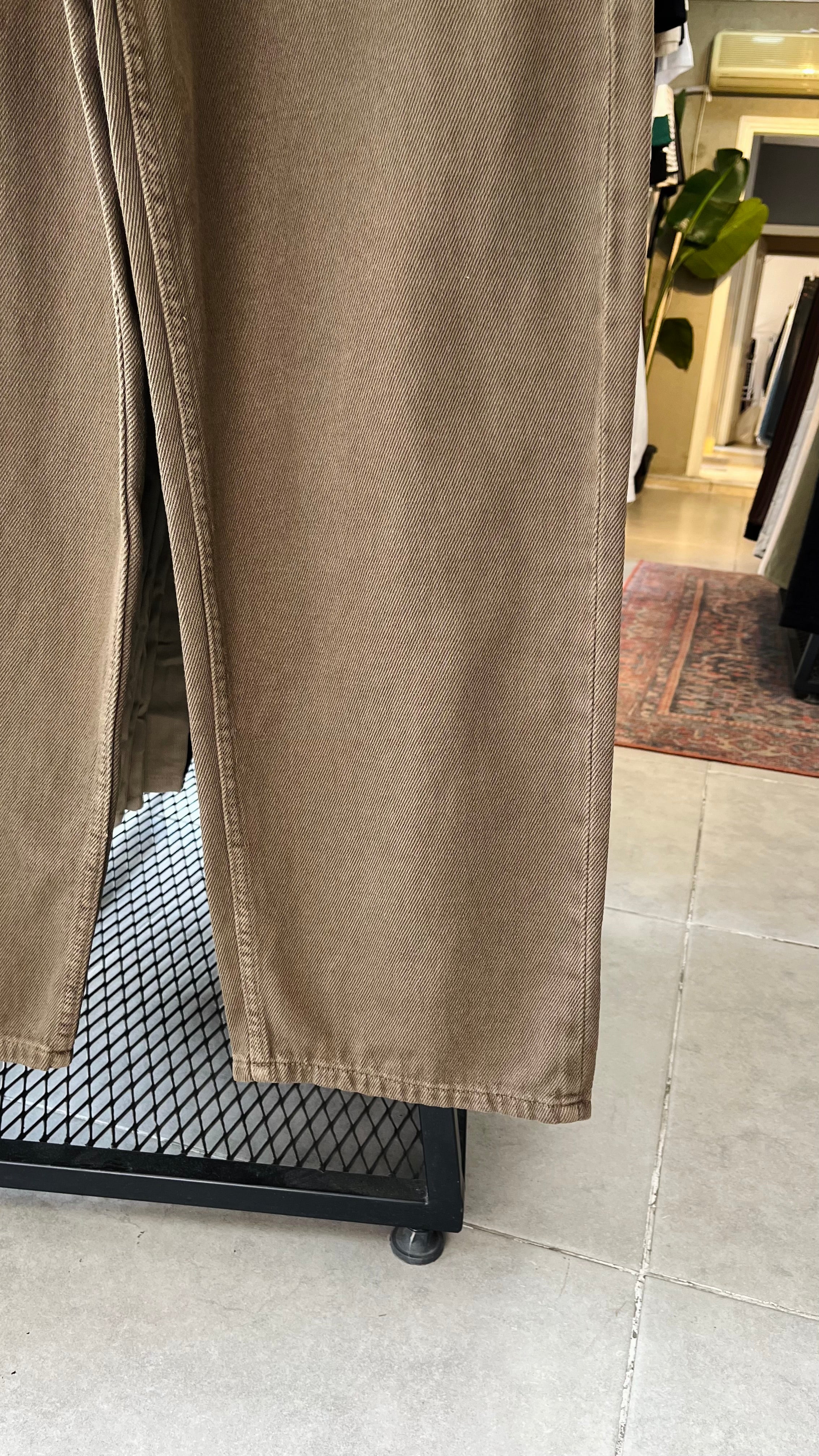 Baggy Ekstra Bol Kahverengi Gabardin Pantolon - Kahverengi 6147