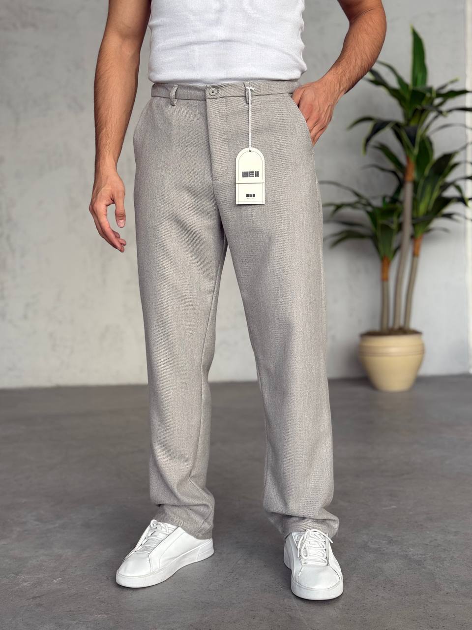 Baggy Taş Rengi Kalın Pantolon 6158