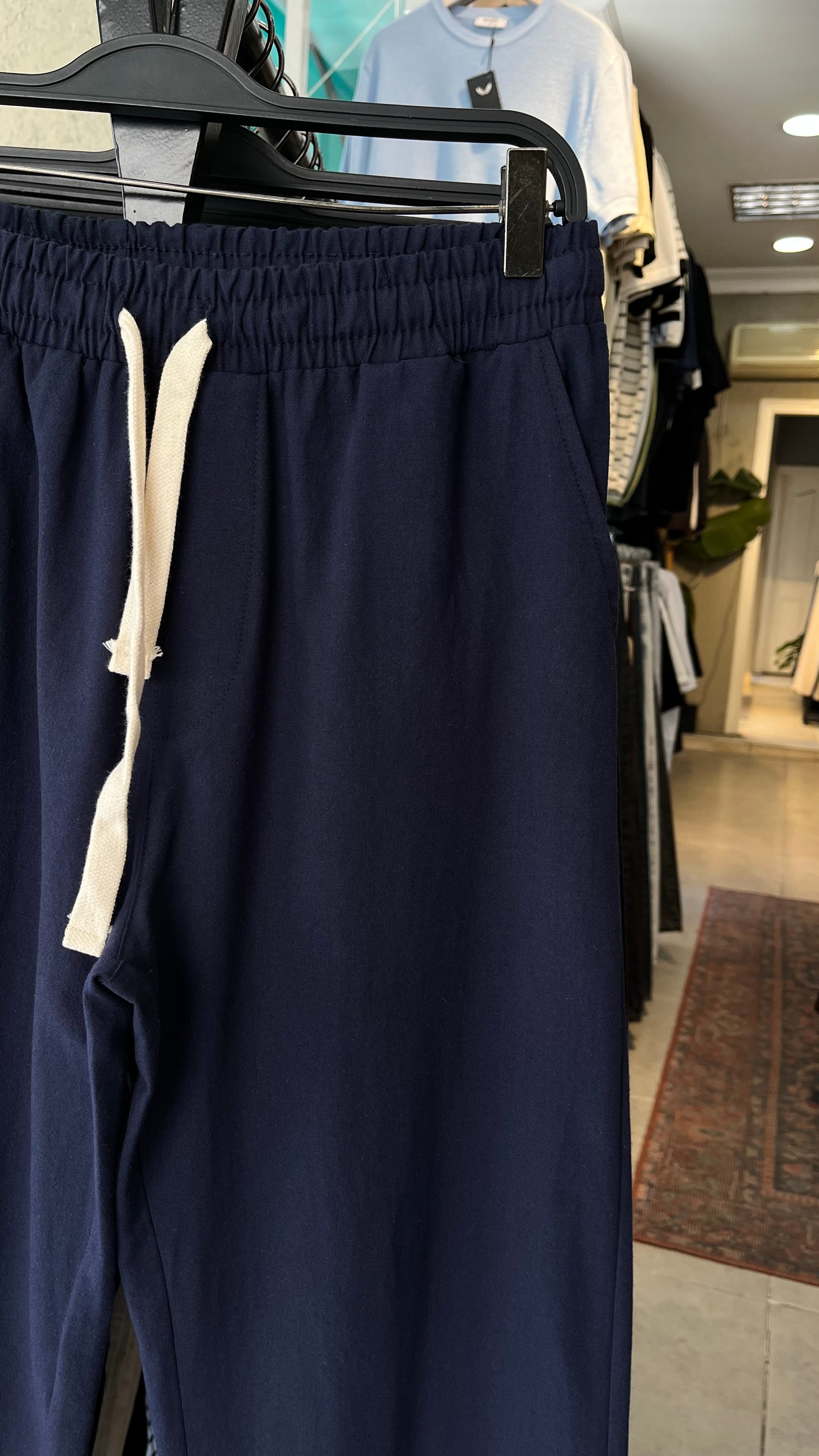 Baggy Lacivert Keten Pantolon 6185