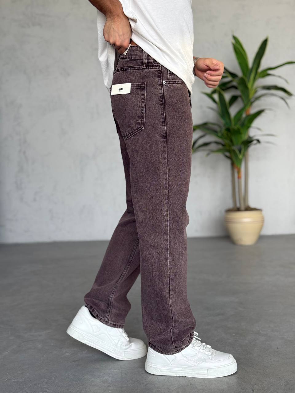 Baggy Yıkamalı Kahve Jean 3335