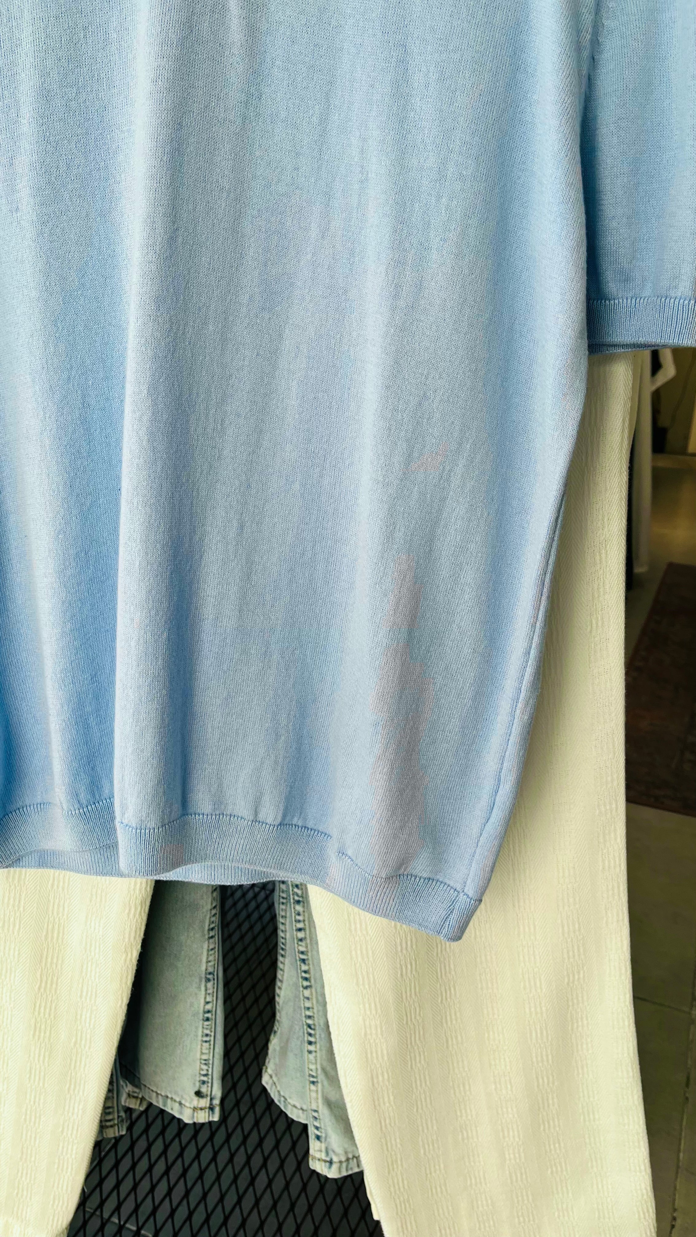 Yarım Patlı Bebe Mavisi Triko Tshirt 9380