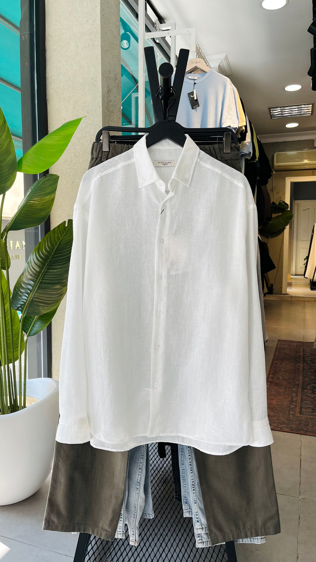 Oversize Beyaz Uzun Kollu Gömlek 5454
