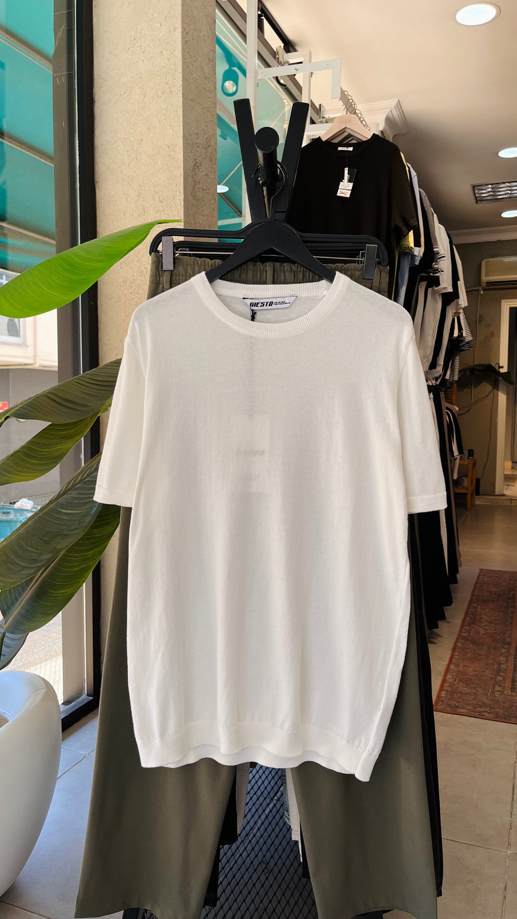 Beyaz İnce Pamuklu Triko Tshirt 9457