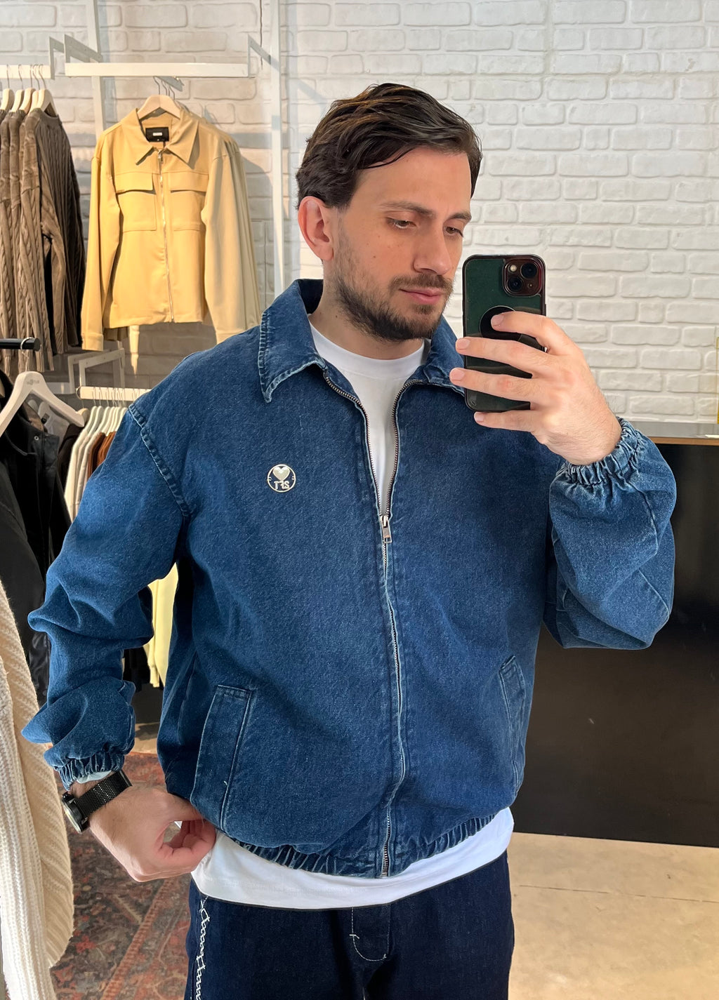 Oversize Beli Lastikli Mavi Kot Ceket 2027