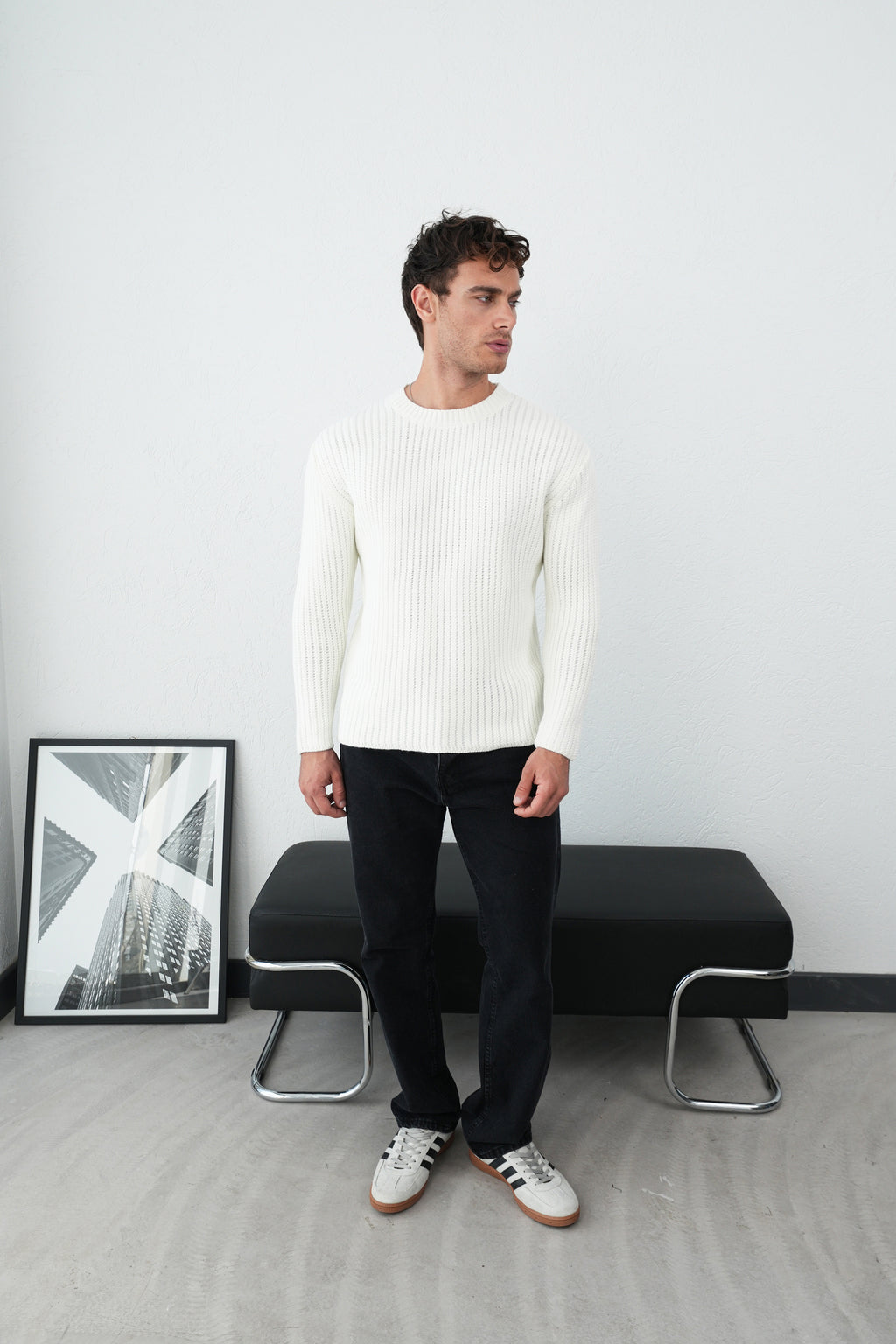 Beyaz Triko Kazak 7035