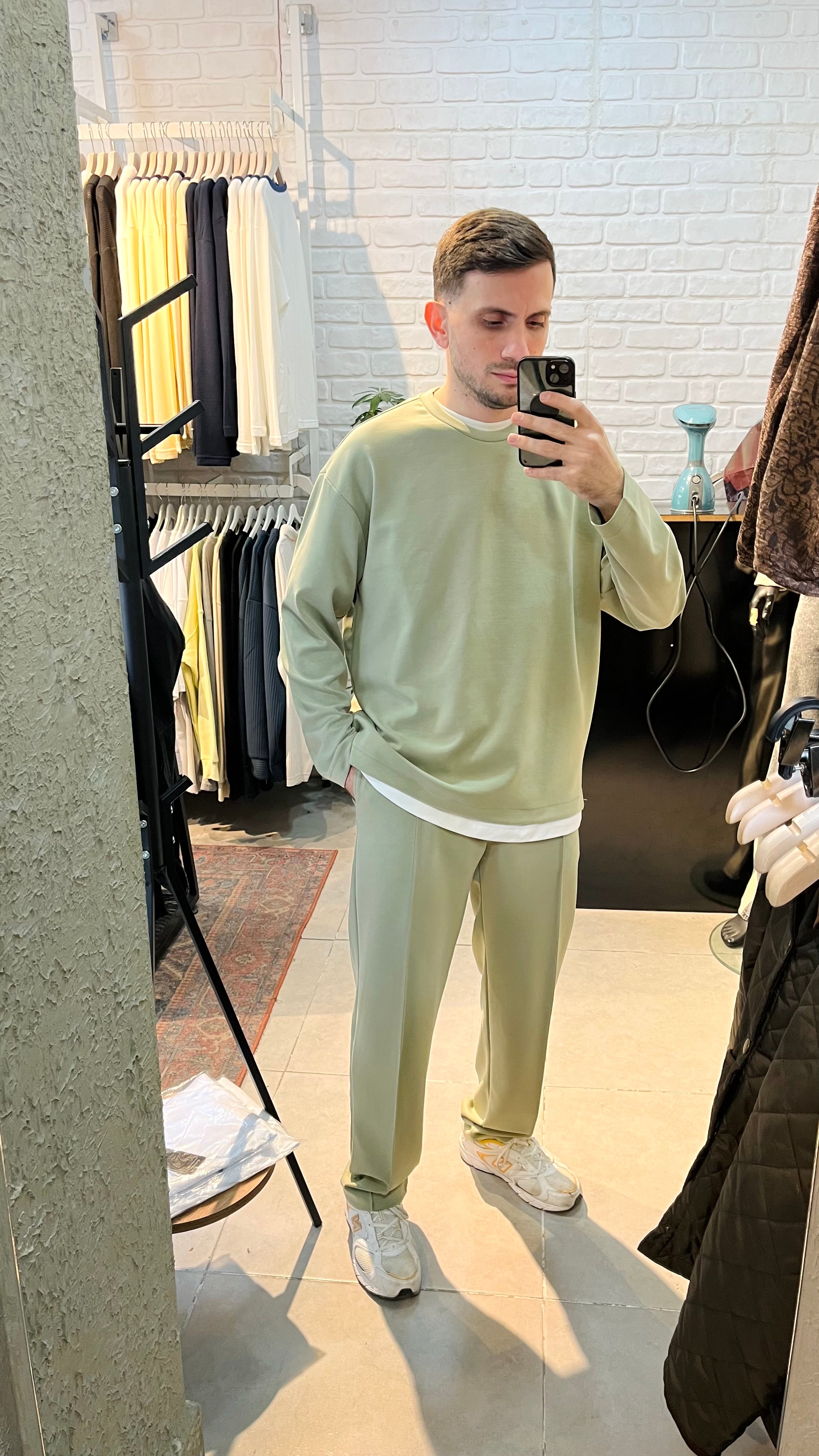 Oversize Modal Kumaş Yeşil Takım 1007