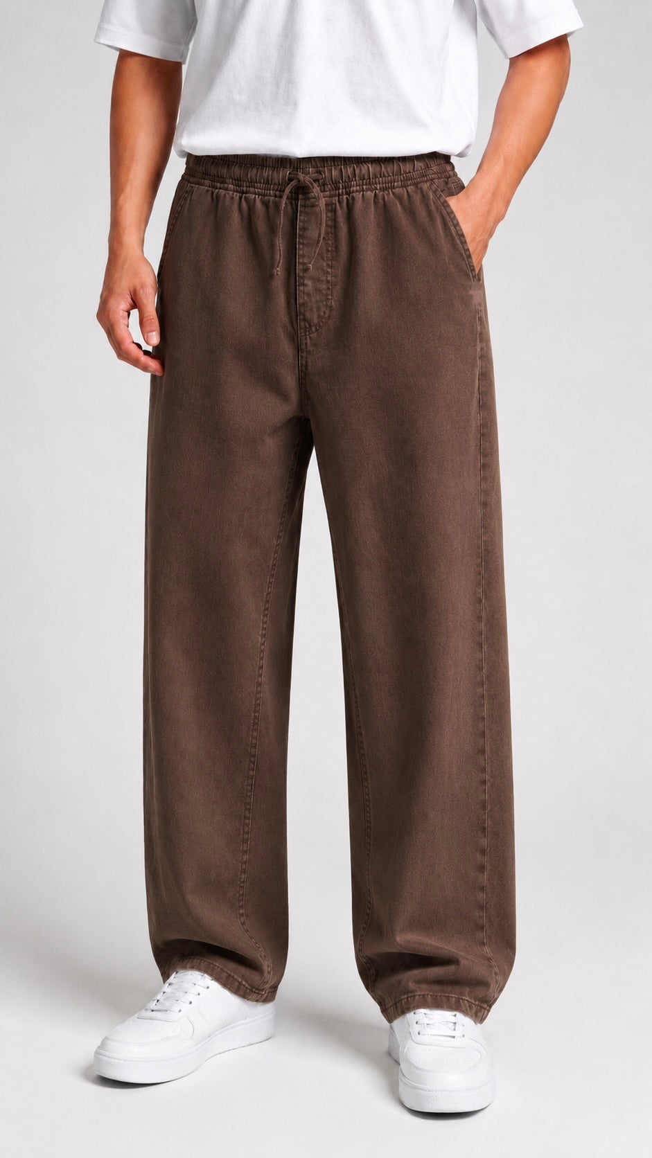 Baggy Kahverengi Gabardin Pantolon 6204