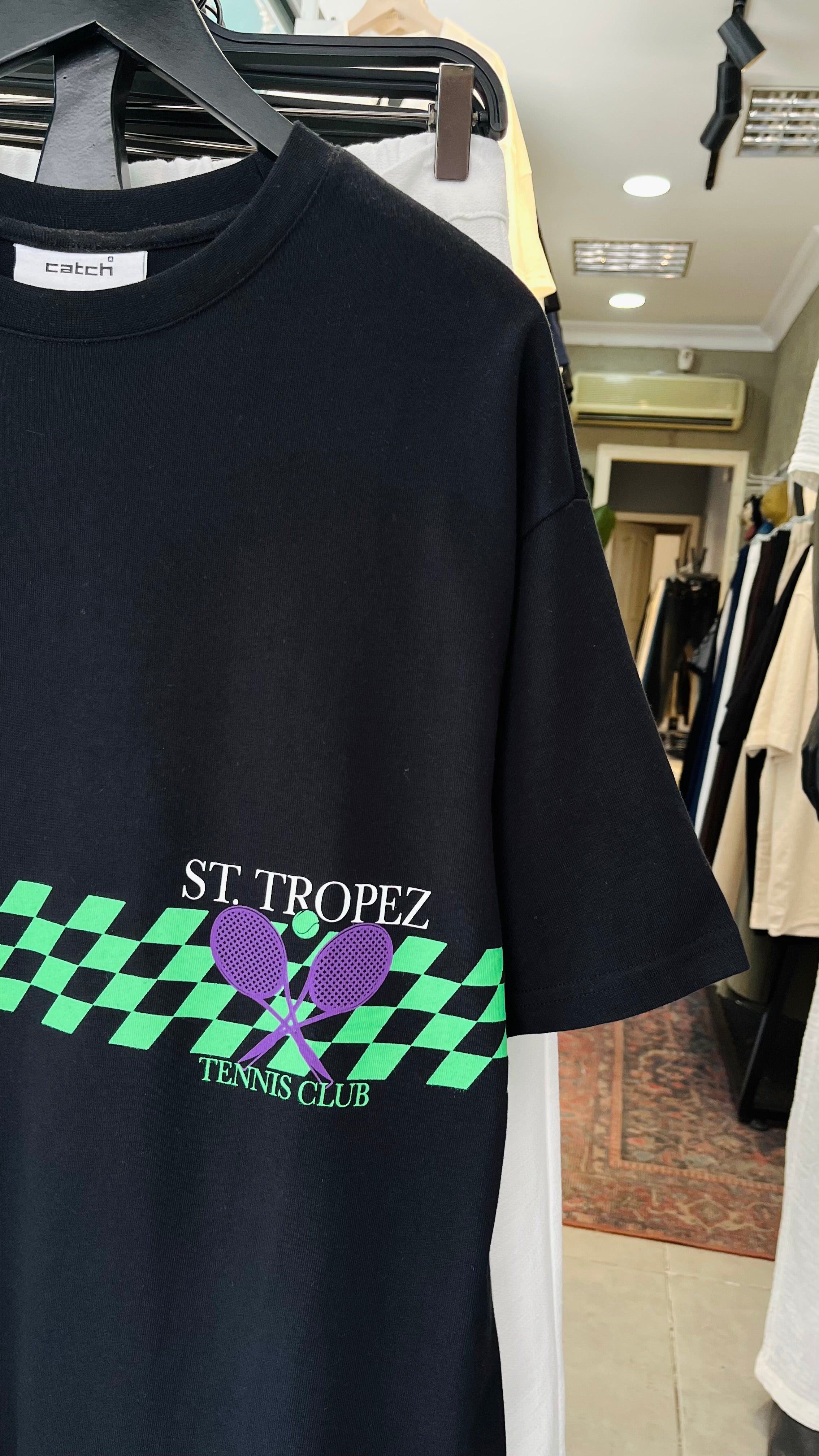 Oversize Siyah Tropez Tshirt – Tropez 9338