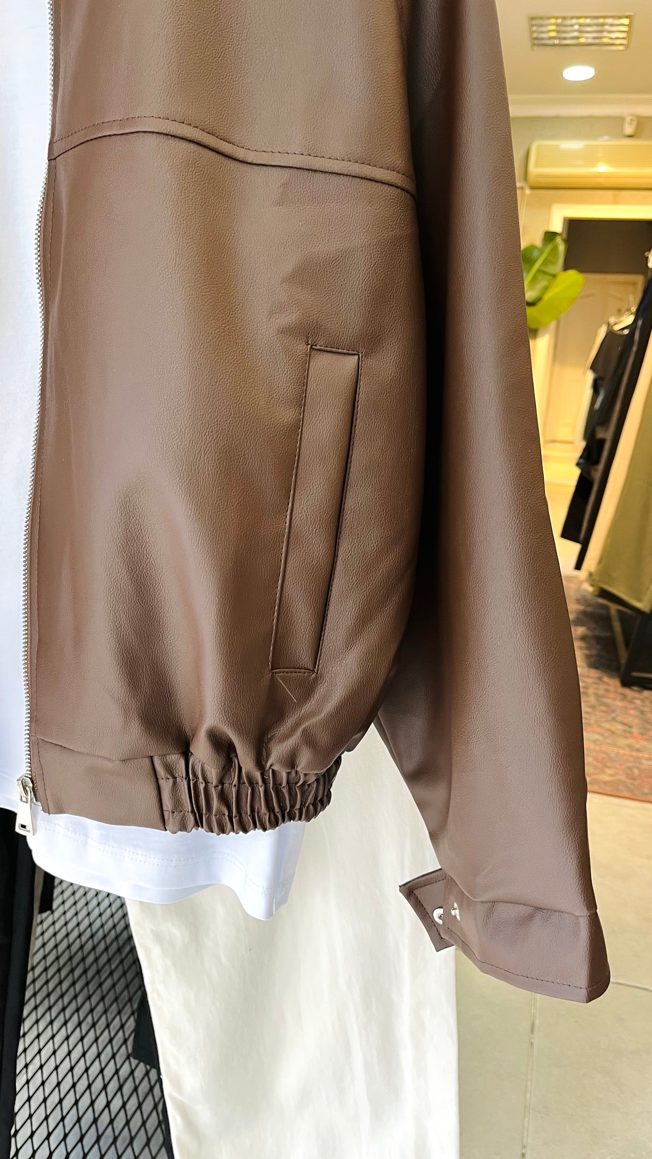 Oversize Kahverengi Deri Ceket 2015