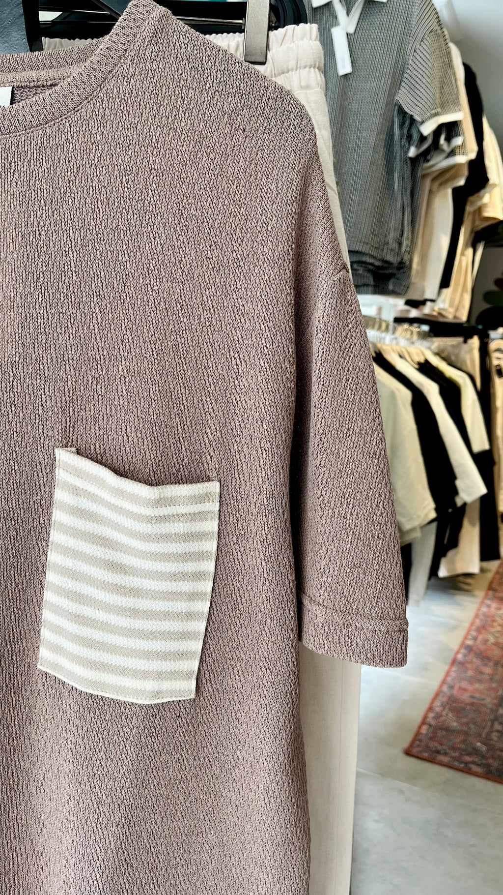 Oversize Gül Kurusu Cep Detaylı Tshirt – Gül Kurusu 9247
