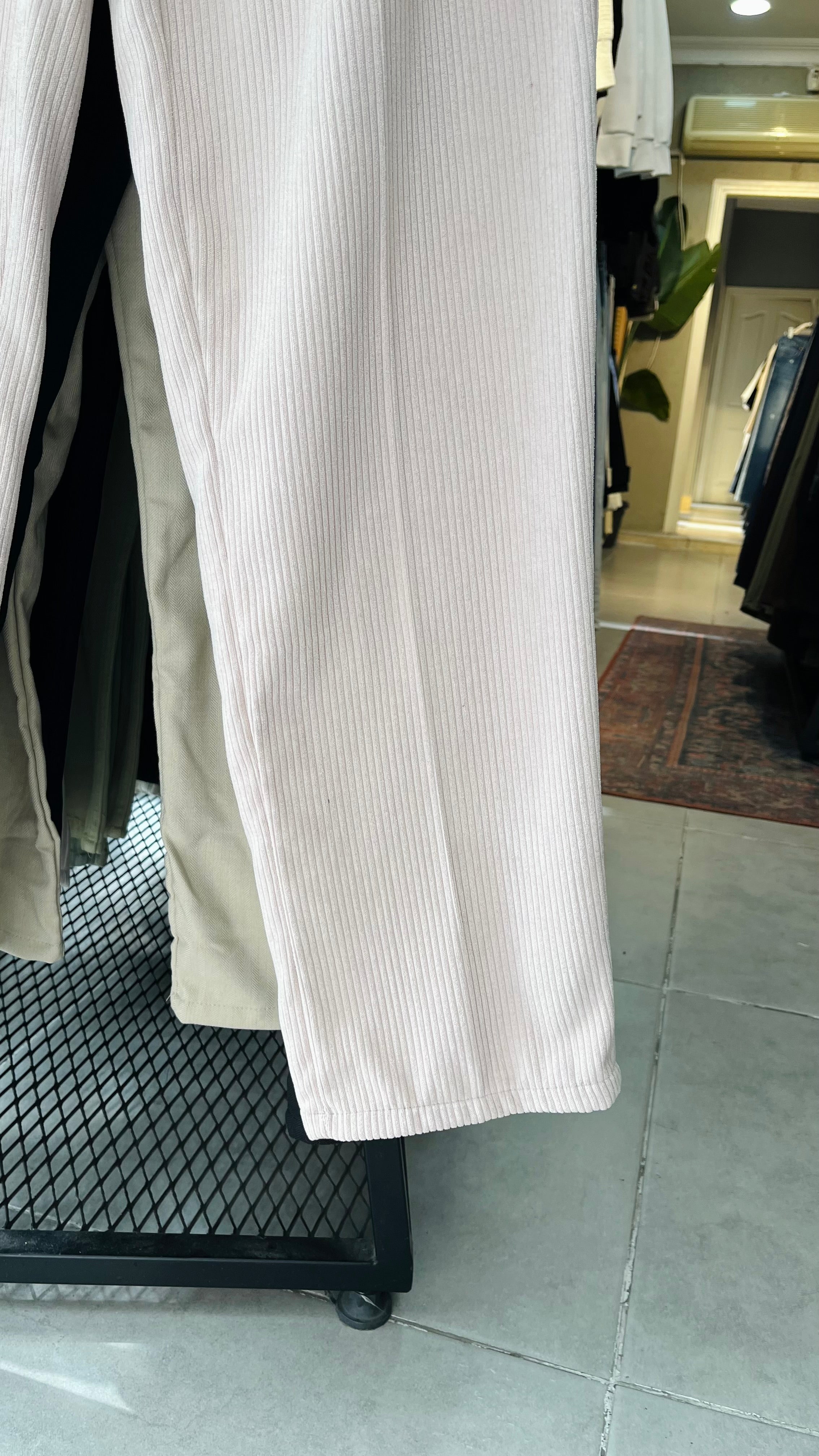 Baggy Bej Kadife Pantolon 6161