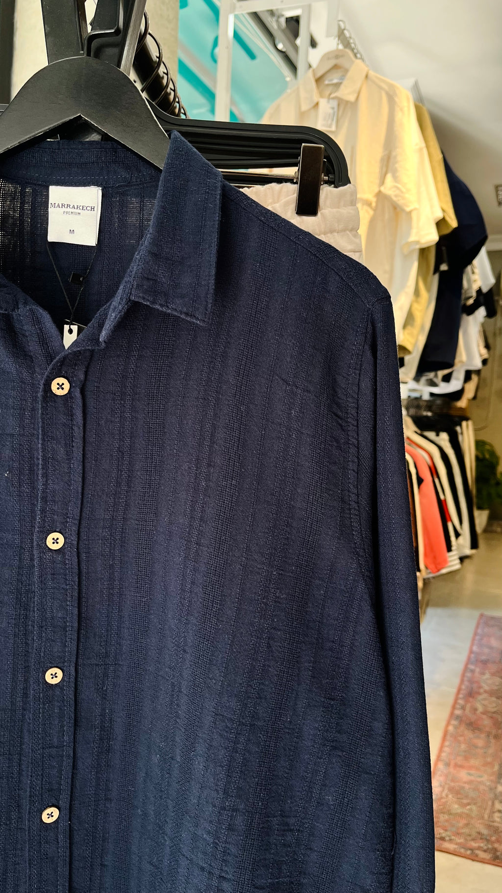 Oversize Lacivert Uzun Kollu Gömlek - Lacivert 5416