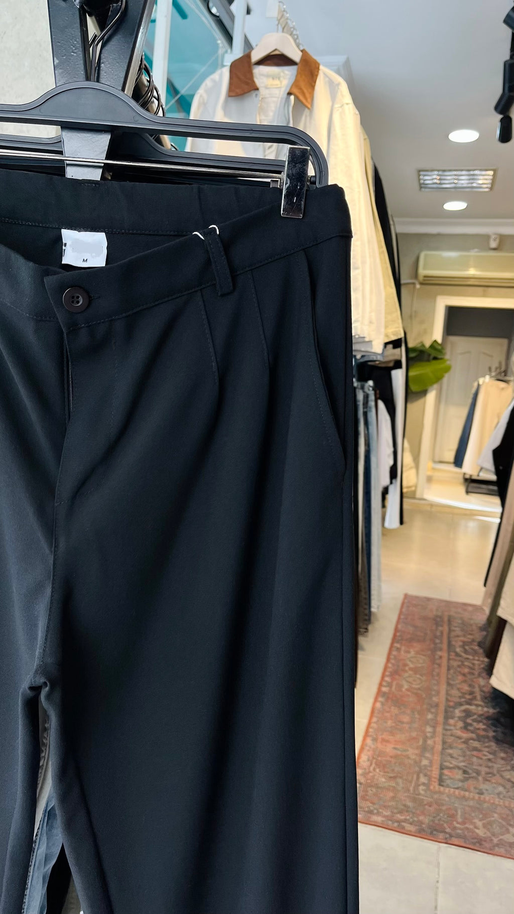 Baggy Siyah Kumaş Pantolon 6171