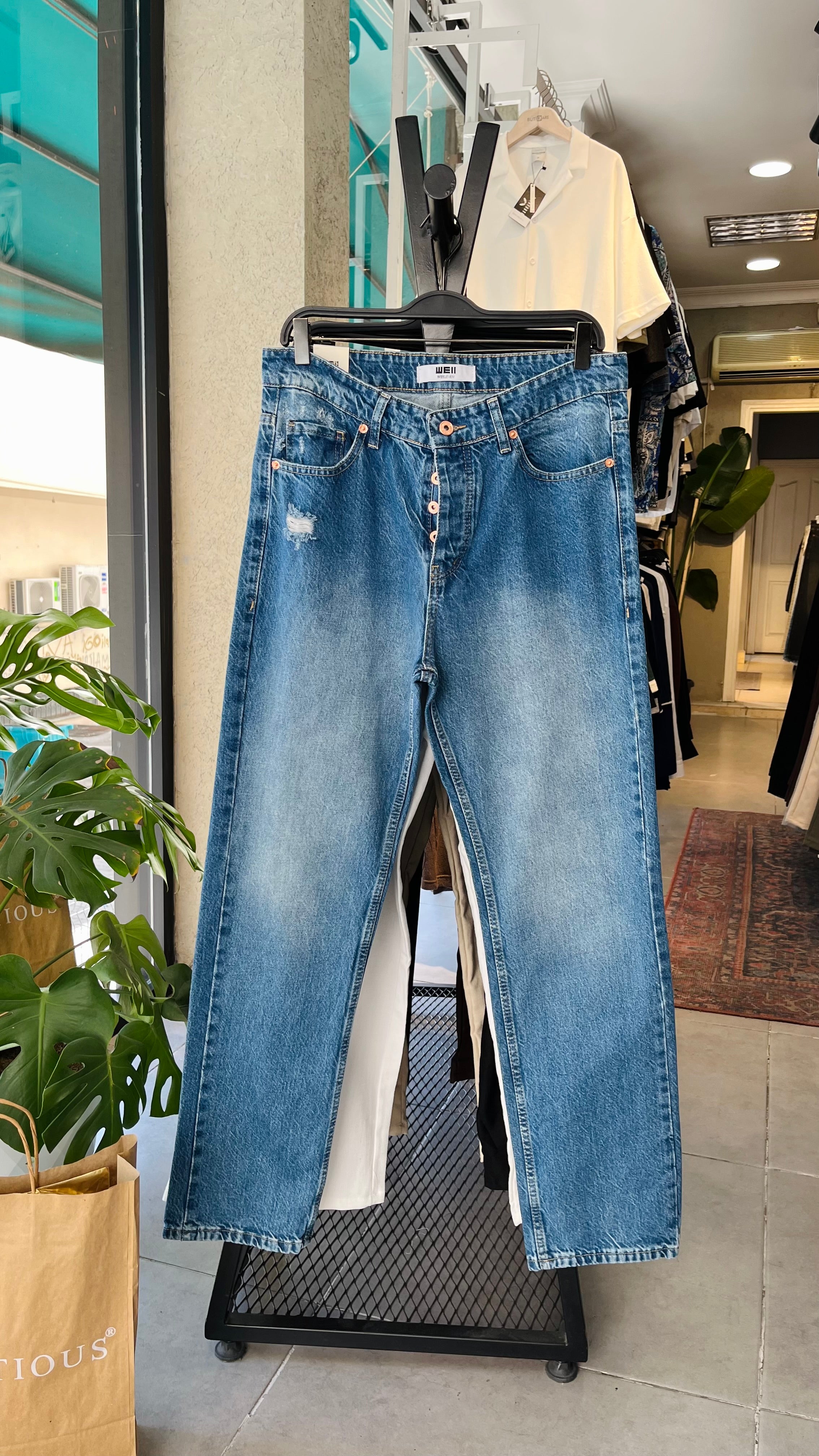 Baggy Mavi Yırtıklı Jean 3307