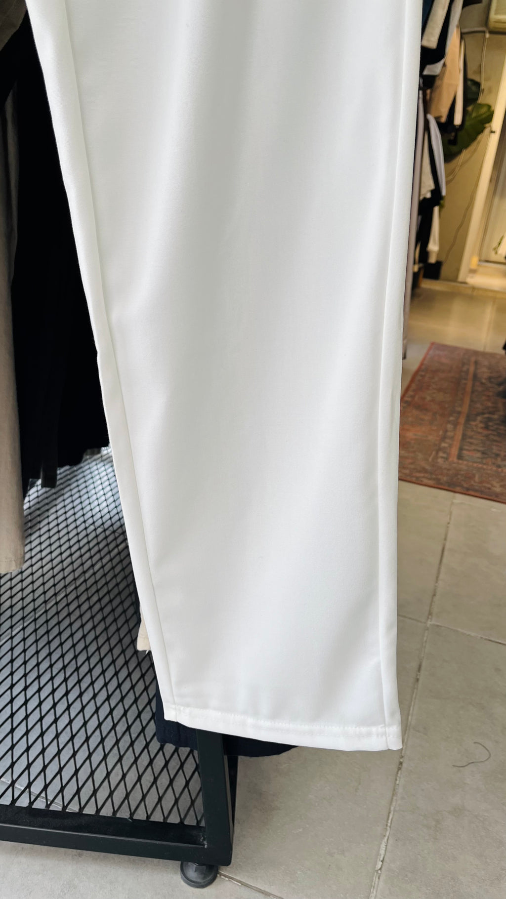 Baggy Beyaz Kumaş Pantolon 6192