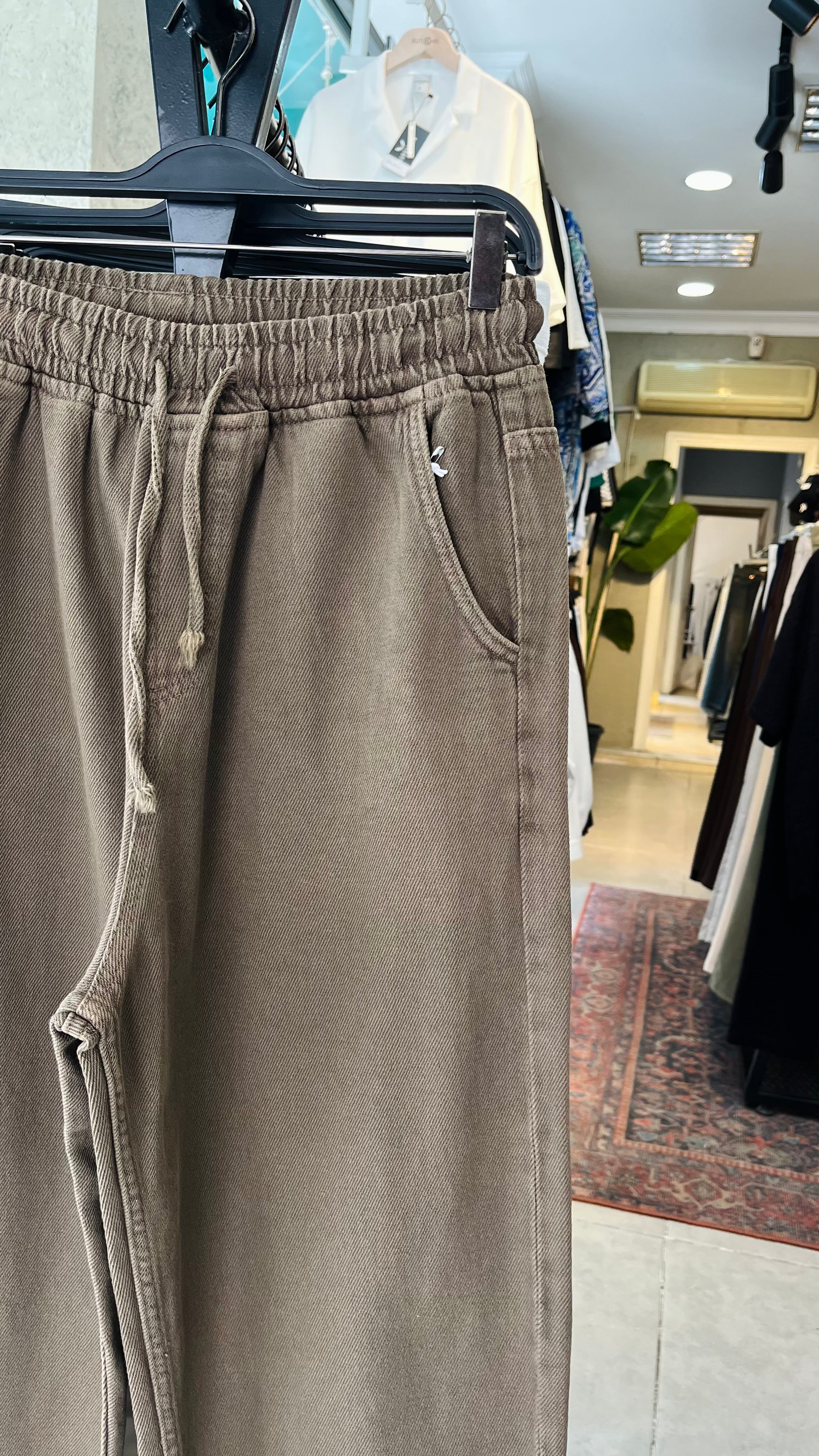 Baggy Ekstra Bol Kahverengi Gabardin Pantolon - Kahverengi 6147