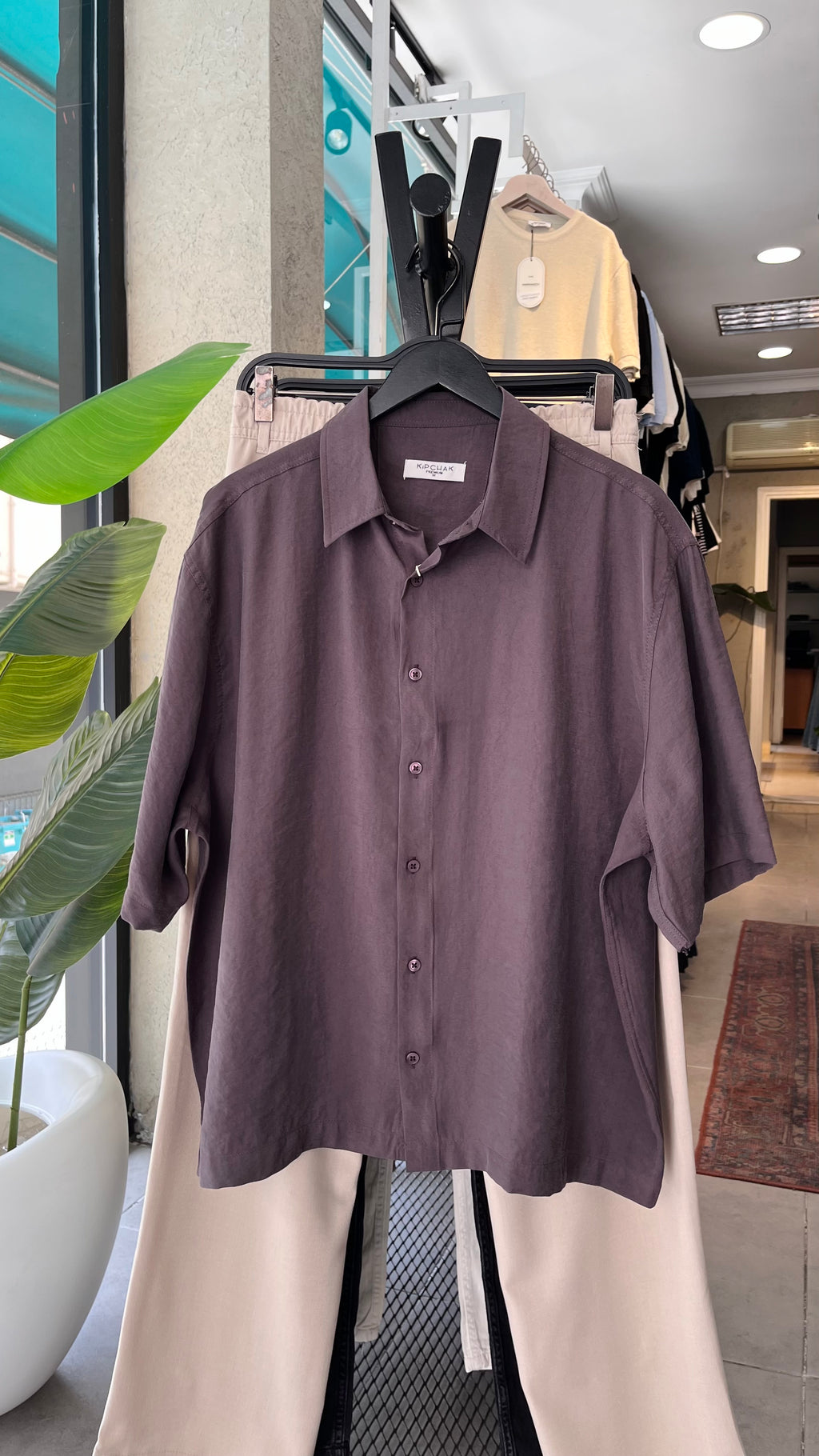 Oversize Kahverengi Modal Kumaş Gömlek 5500