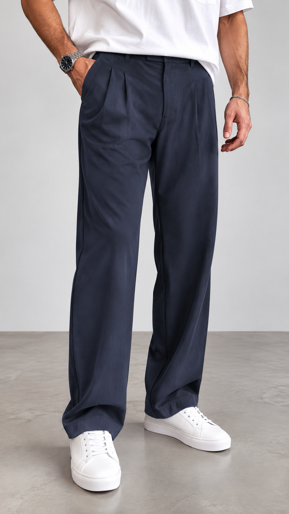 Baggy Lacivert Kalın Kumaş Pantolon 6252
