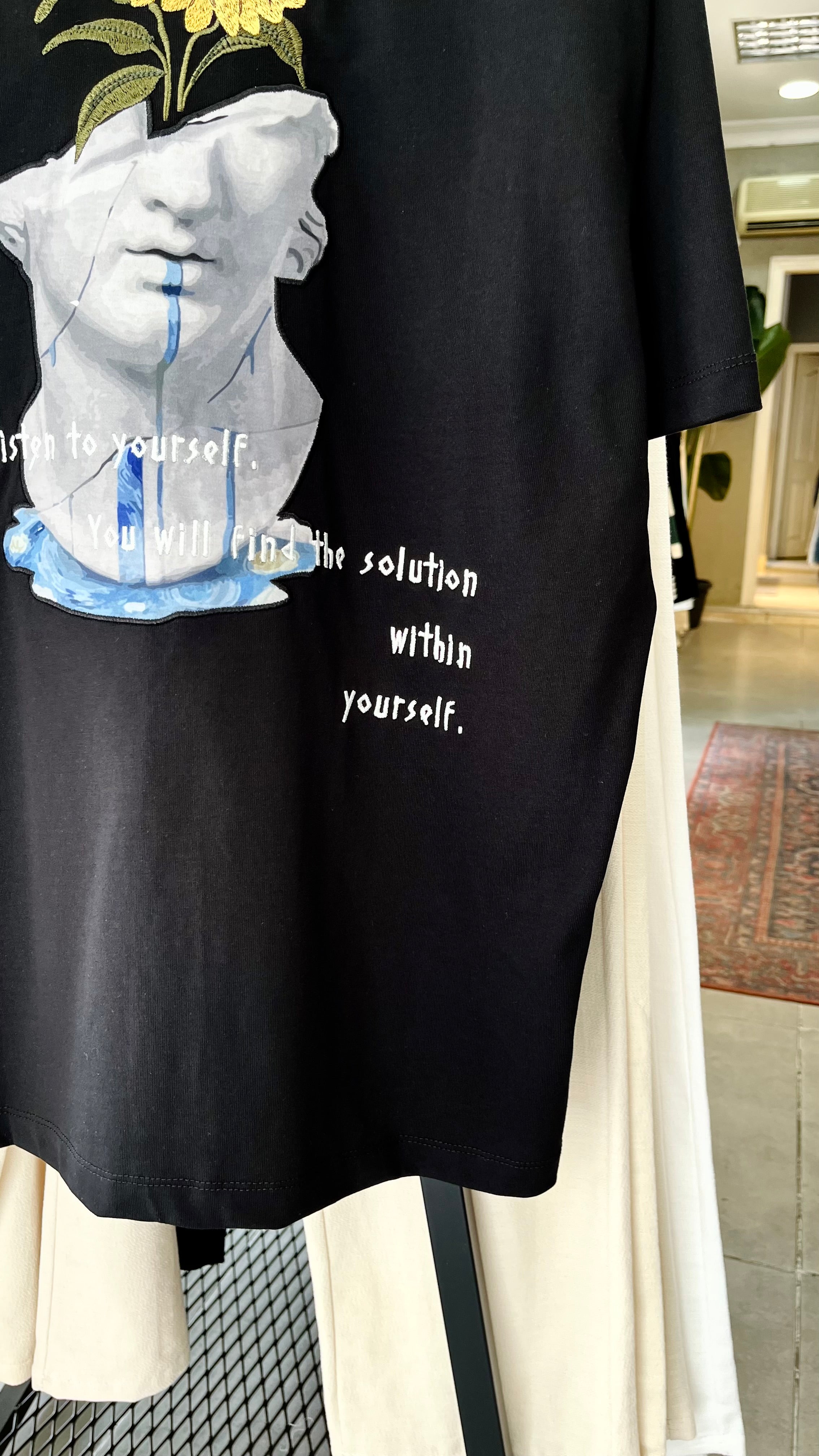 Oversize Siyah Yourself Sırt Nakışlı Tshirt – Siyah 9321