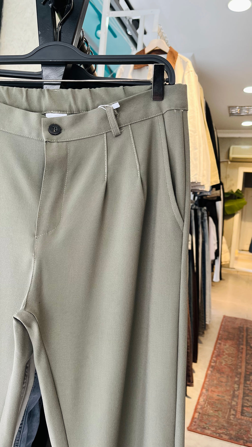 Baggy Haki Kumaş Pantolon 6169