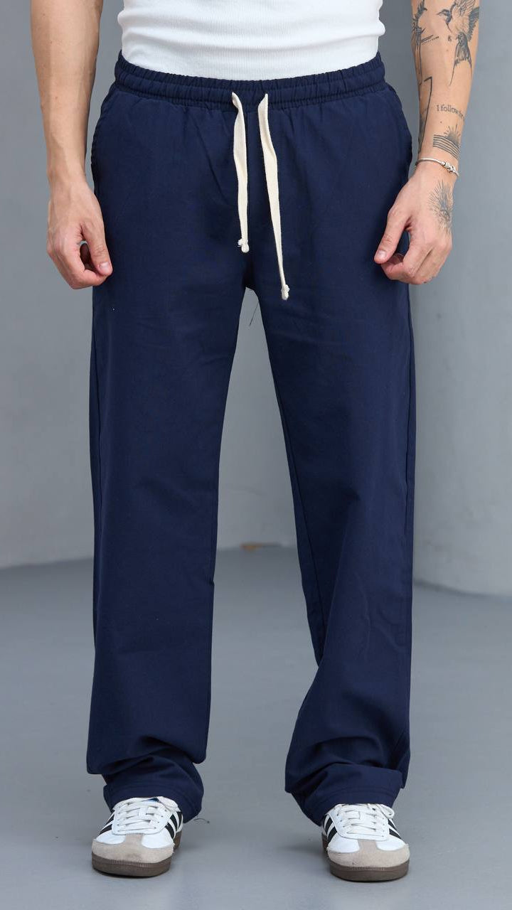 Baggy Lacivert Keten Pantolon 6185