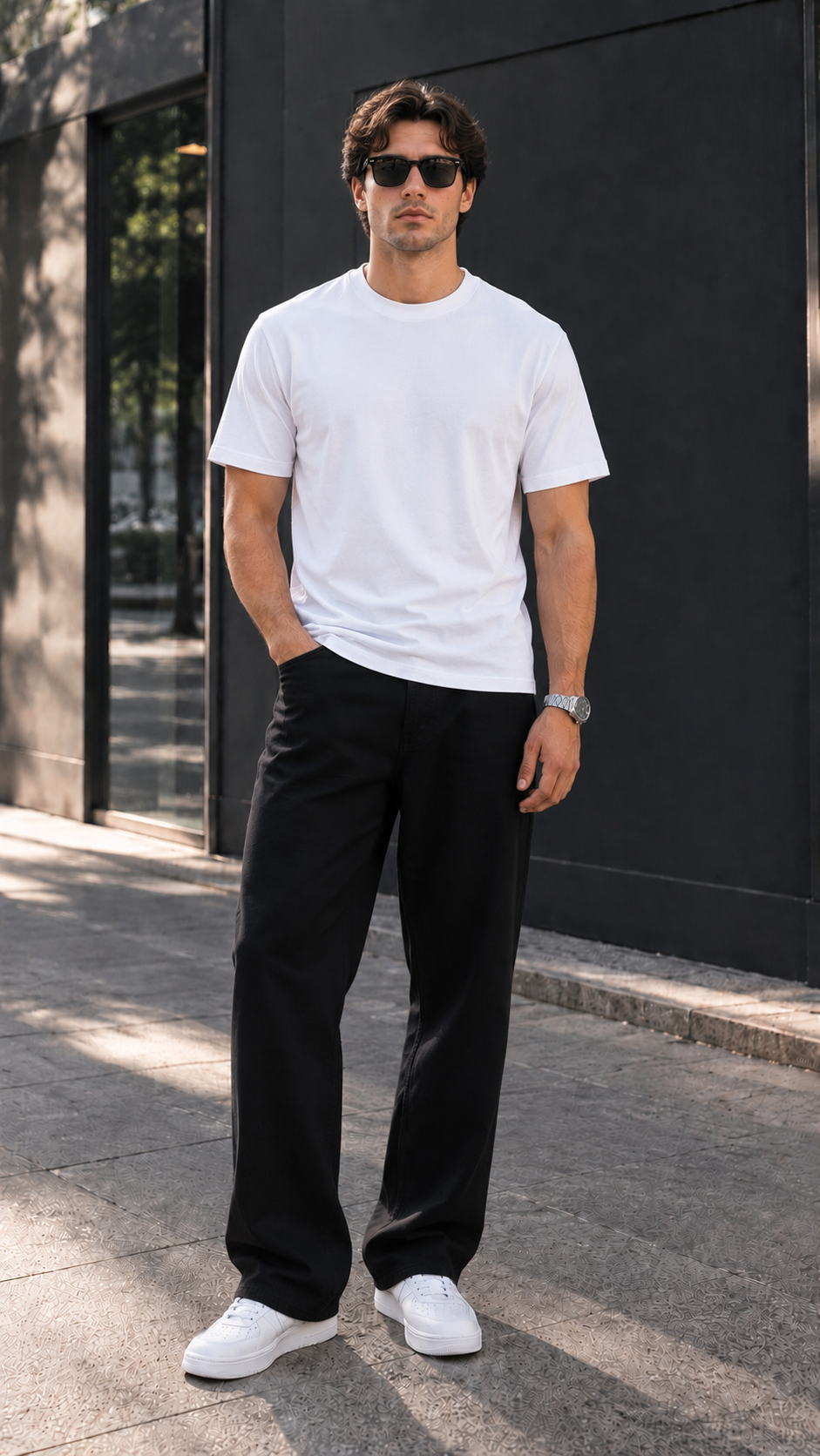Beyaz Likralı Basic Tshirt 9441