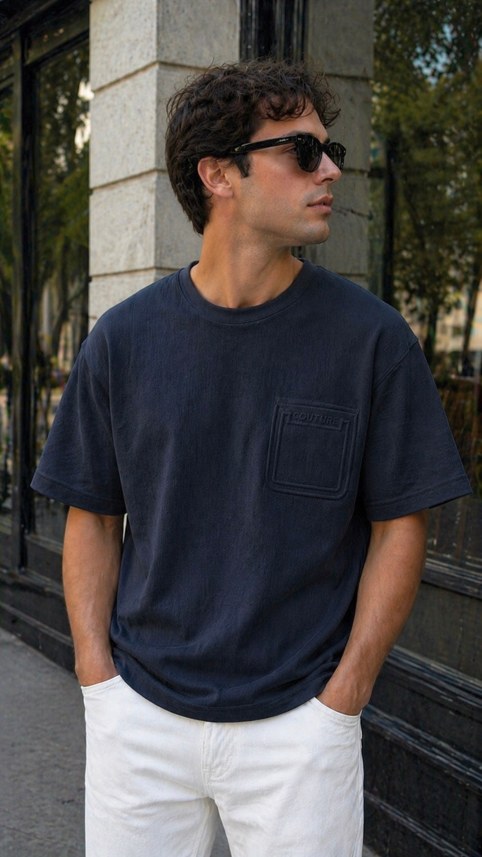 Oversize Lacivert Tshirt 9362