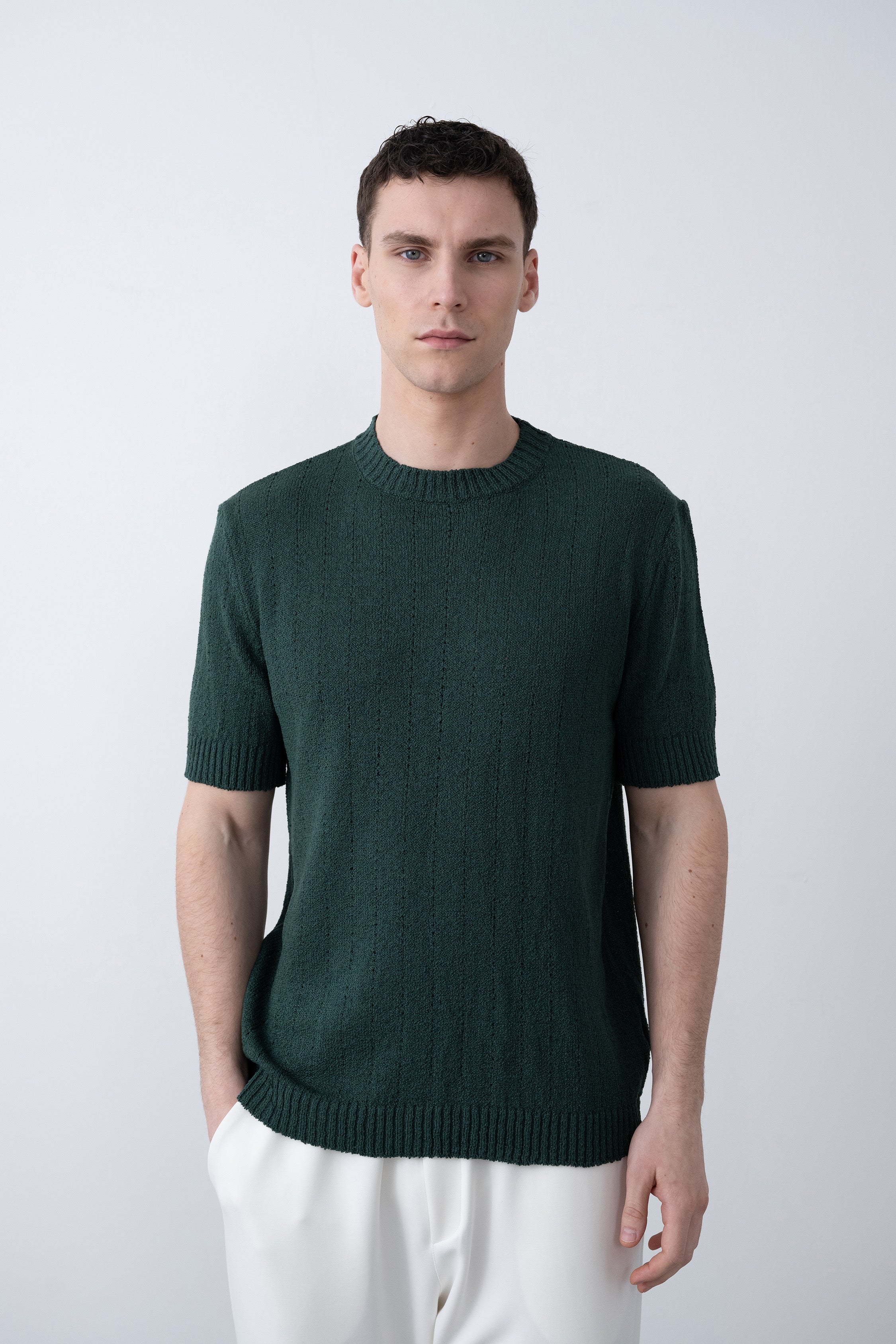 Regular yeşil triko tshirt – Yeşil 9222