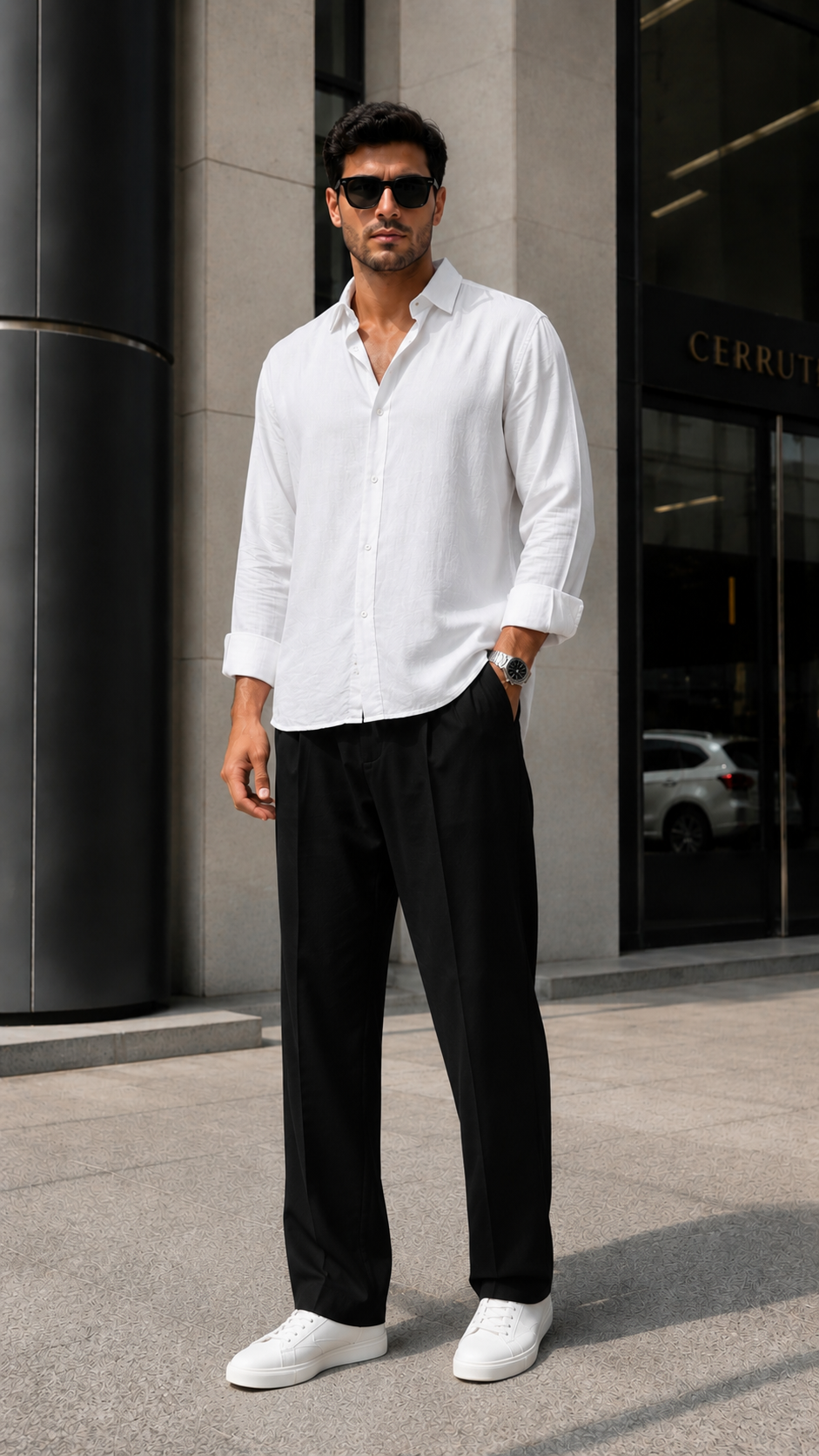 Oversize Beyaz Uzun Kollu Gömlek 5454
