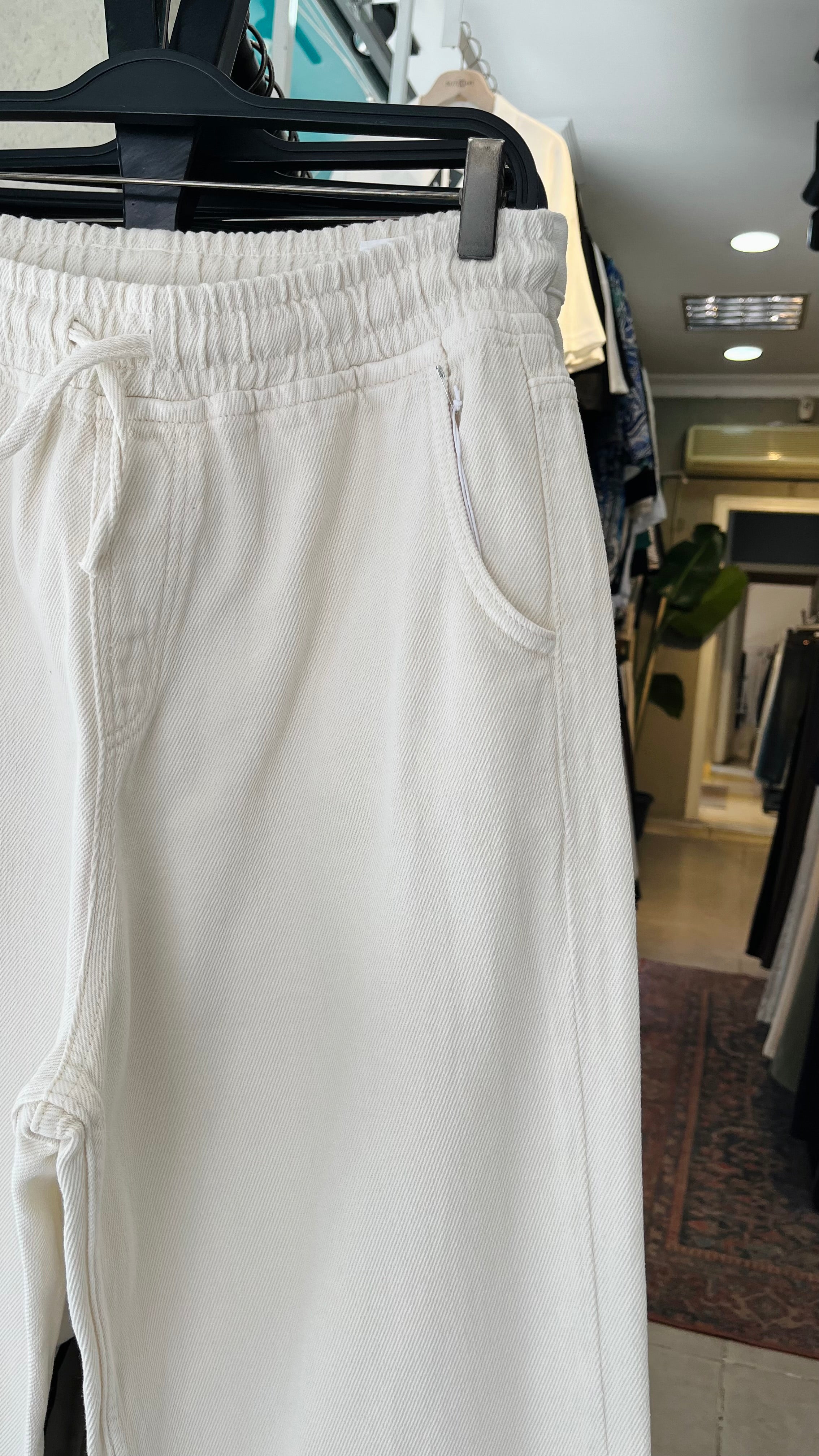 Baggy Ekstra Bol Bej Gabardin Pantolon - Bej 6146