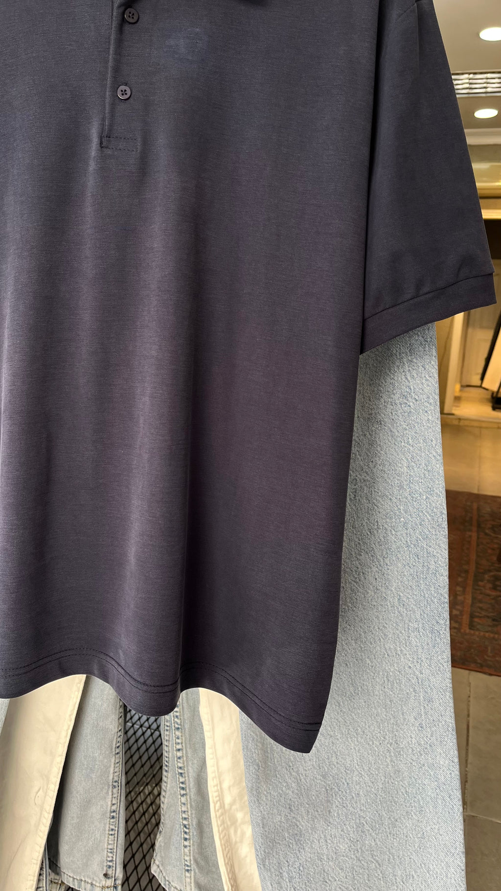 Rahat Kalıp Lacivert Yakalı Tshirt 9385
