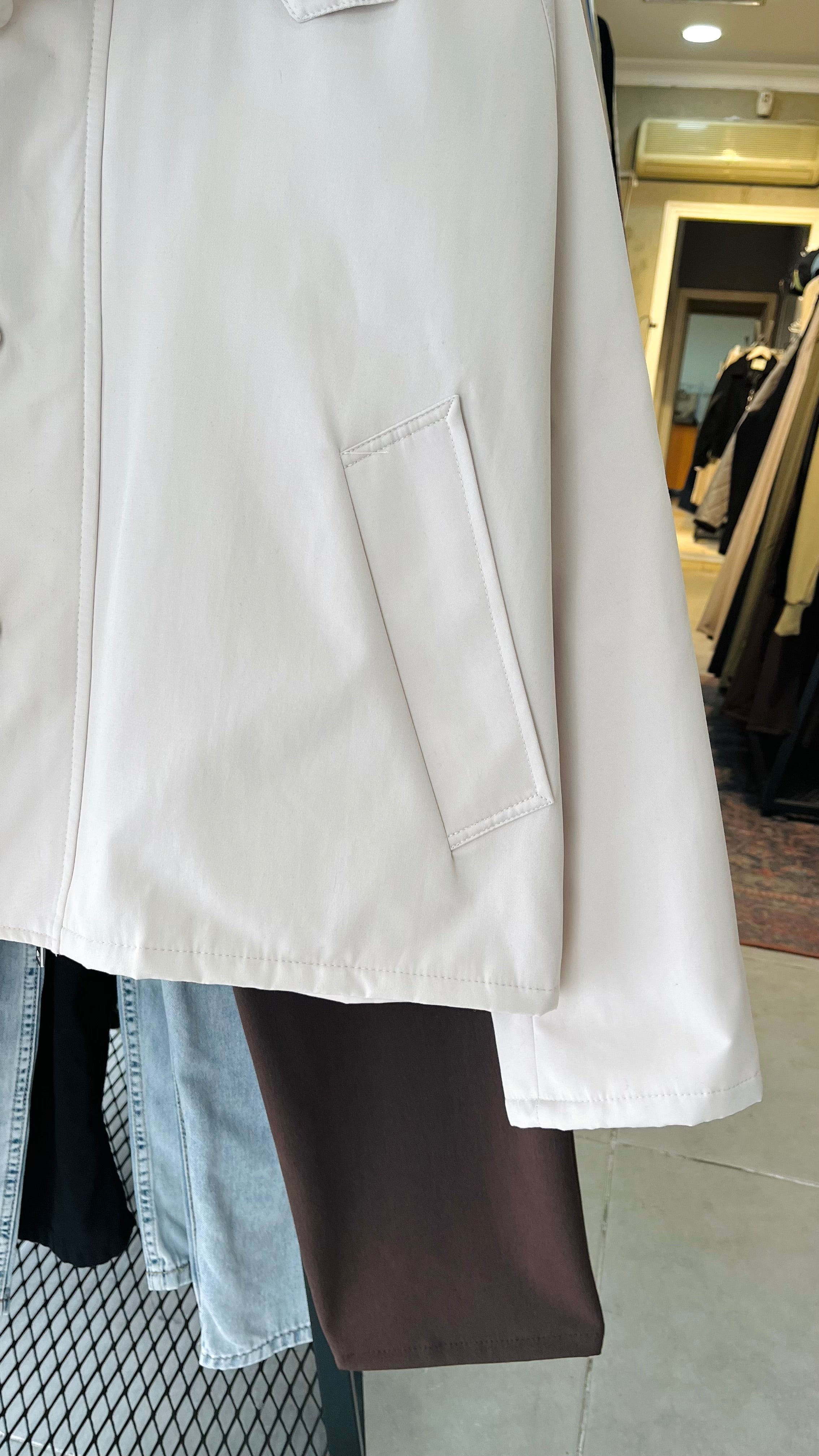 Yakası Kahverengi Kadife Premium Taş Rengi Mont 2051