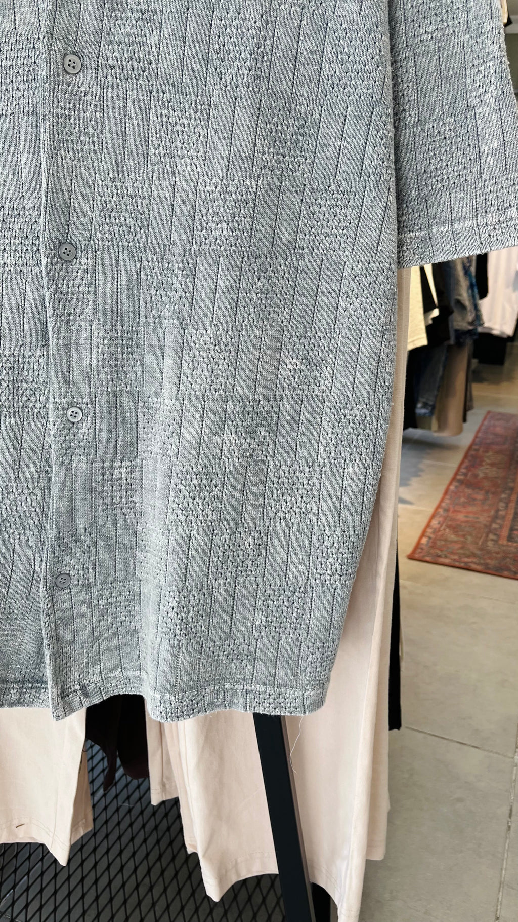 Oversize Gri Apaş Yaka Yıkamalı Kumaş Gömlek - Gri 5400