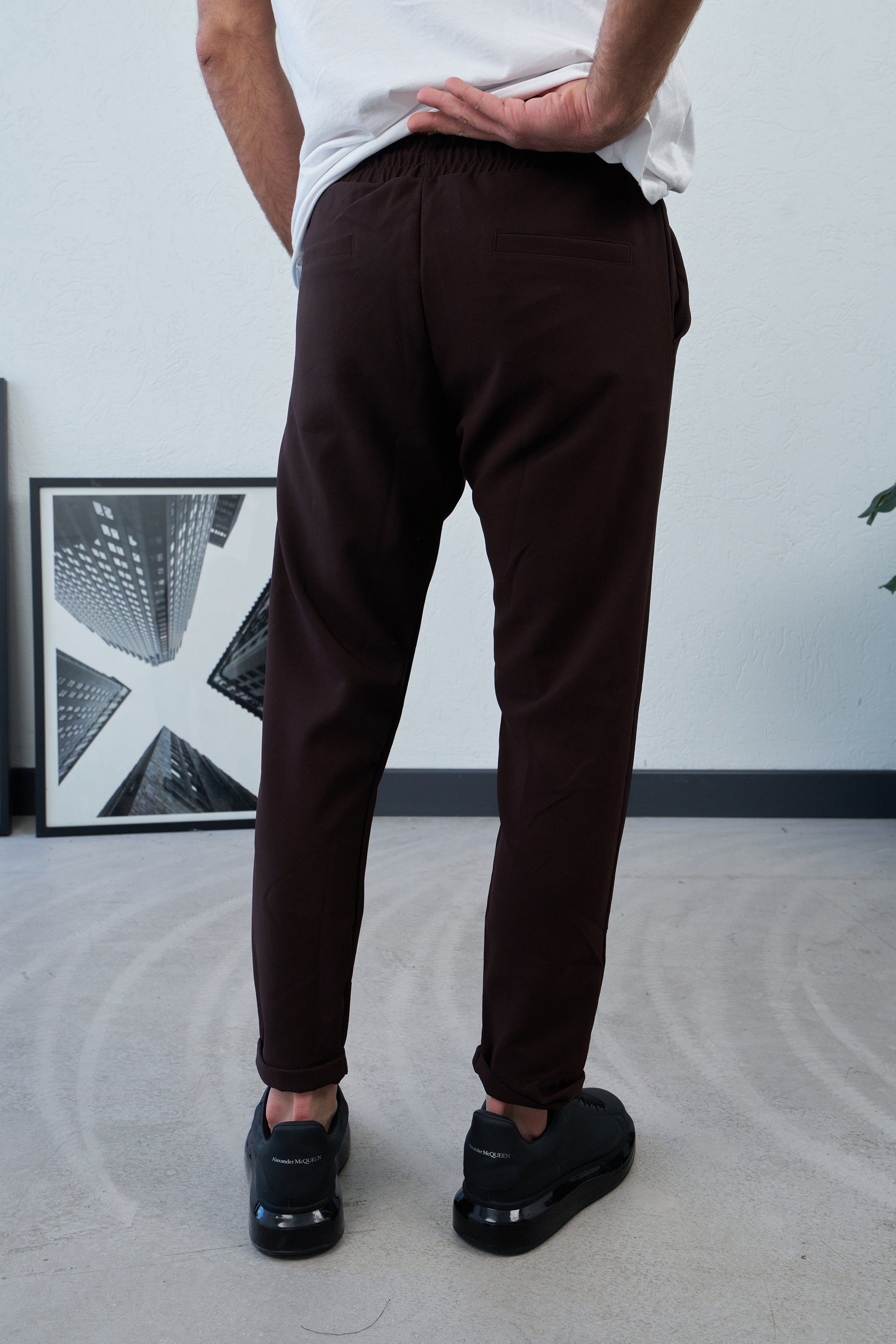 Double Paça Kahverengi Jogger Pantolon 6213