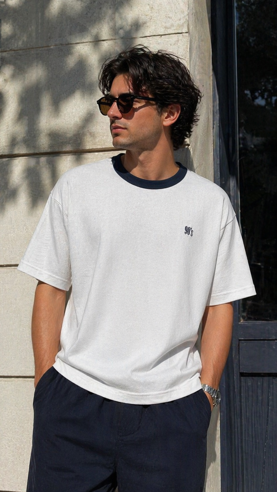 Oversize Beyaz 90's Tshirt 9394