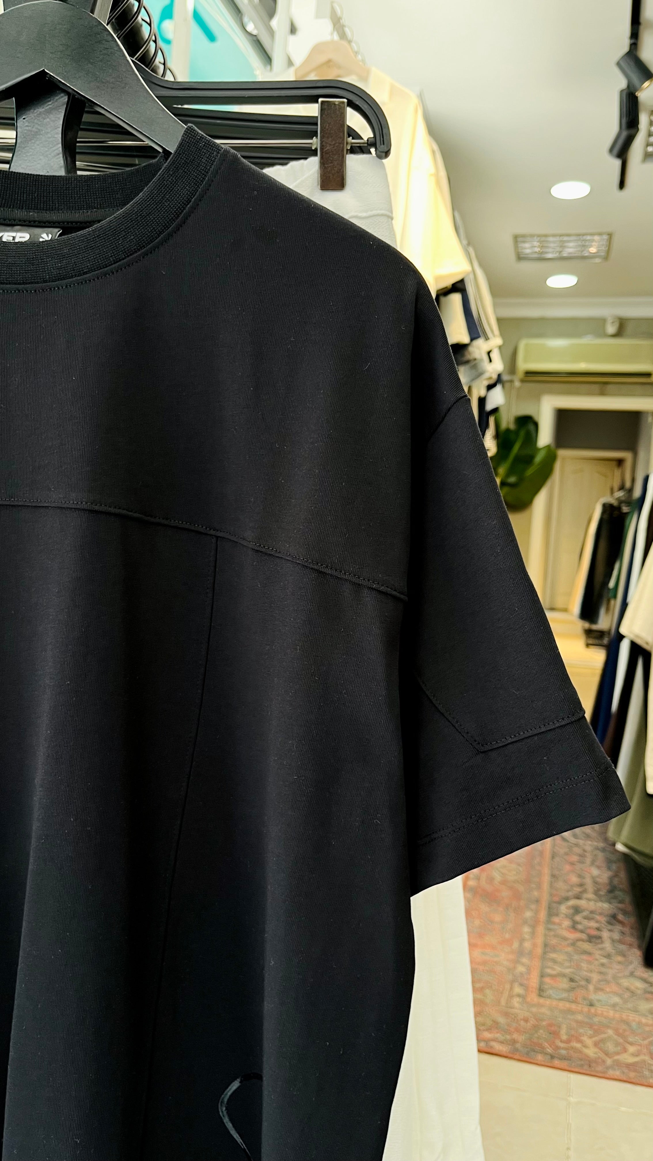Oversize Siyah Start Yan Tarafı Baskılı Tshirt – Siyah 9327