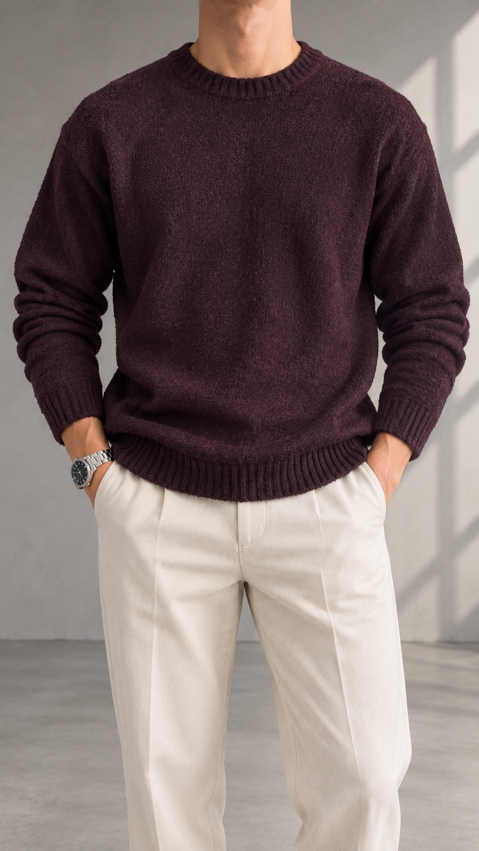 Oversize Buklet Kahverengi Triko Kazak 5121