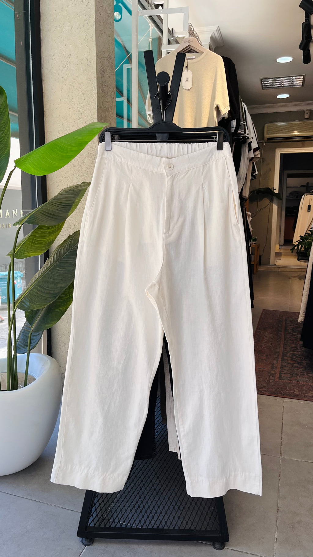 Baggy Ekstra Bol Beyaz Pantolon 6232