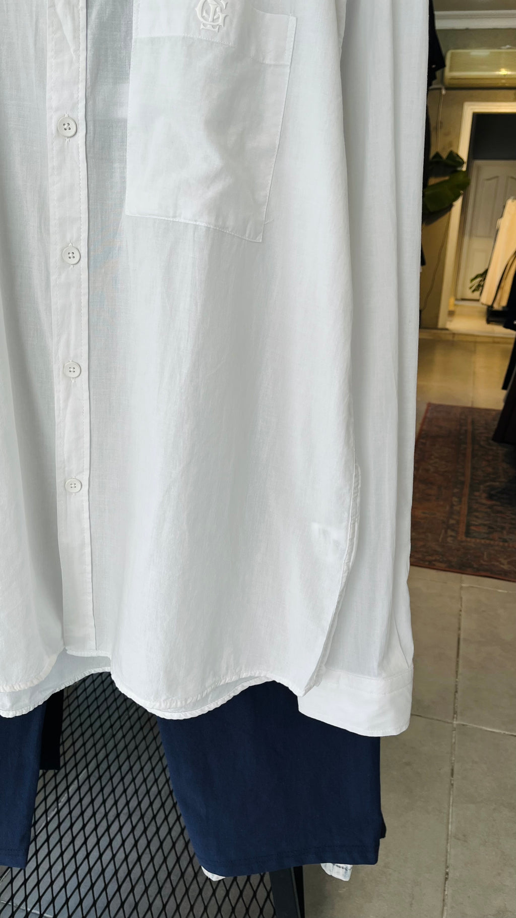 Oversize Beyaz Uzun Kollu Gömlek 5464