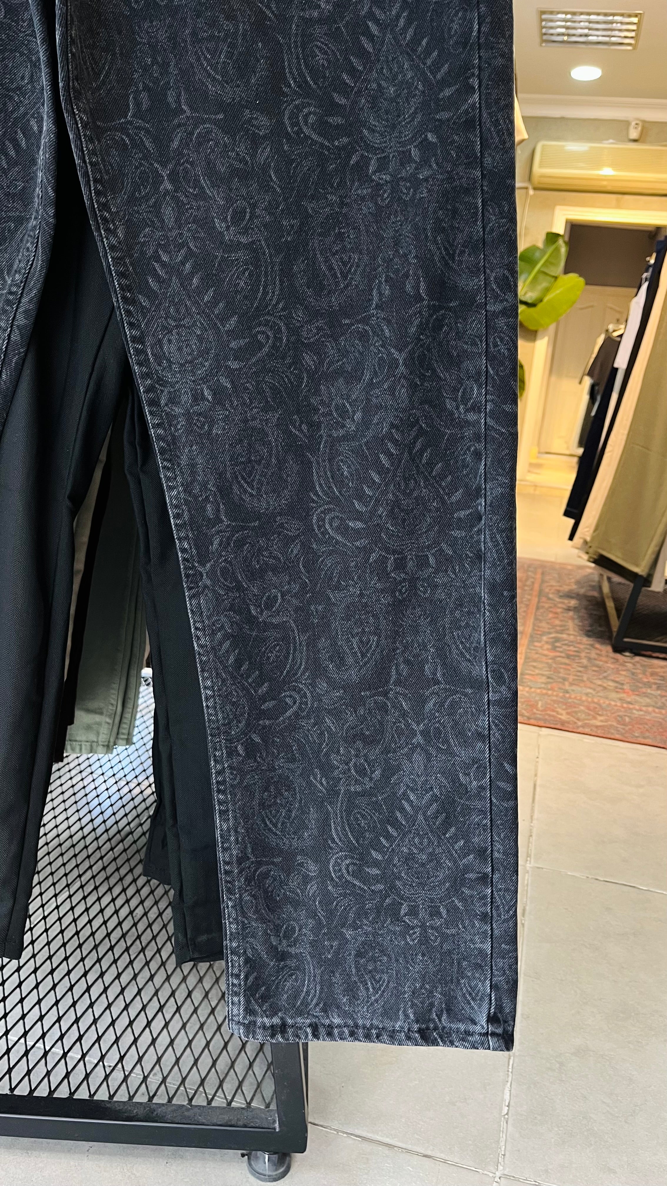 Baggy Desenli Siyah Jean 3320