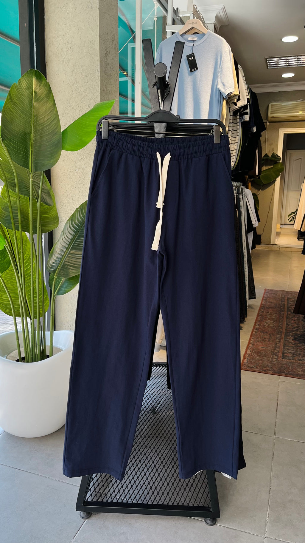 Baggy Lacivert Keten Pantolon 6185